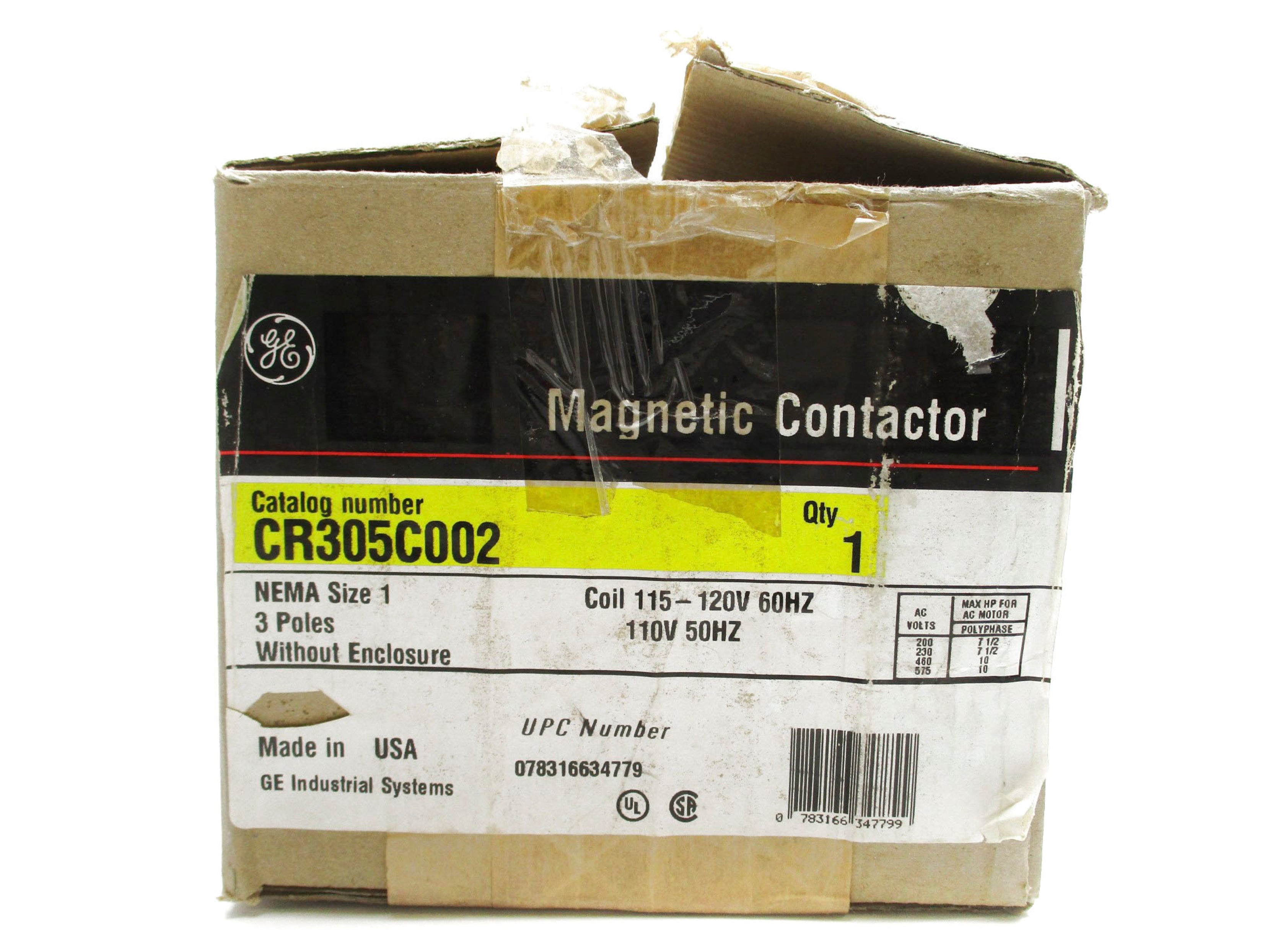 GENERAL ELECTRIC CR305C002 115-120V 110V NSMP