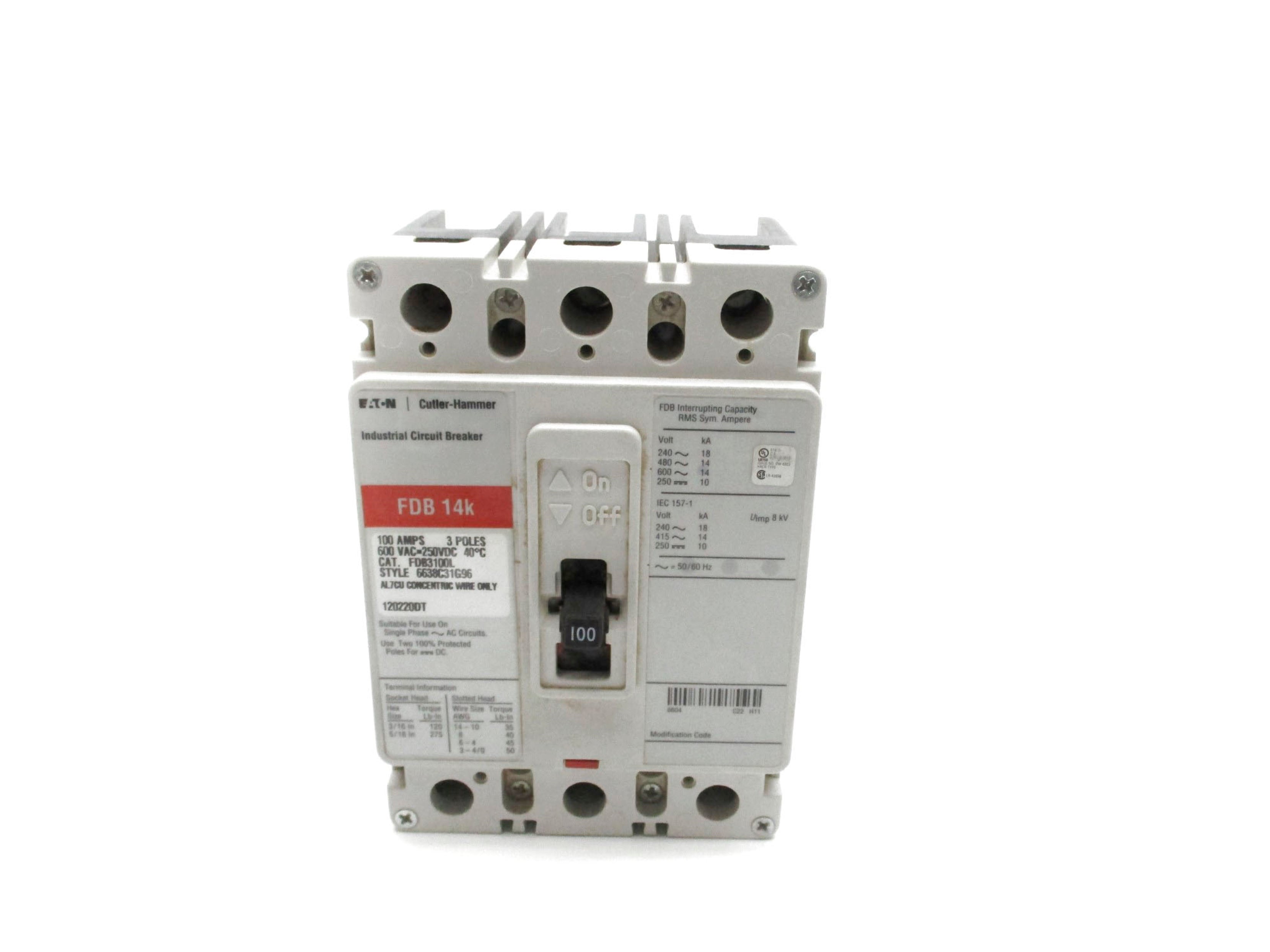 EATON FDB3100L 100A 600VAC (WHITE) UNMP