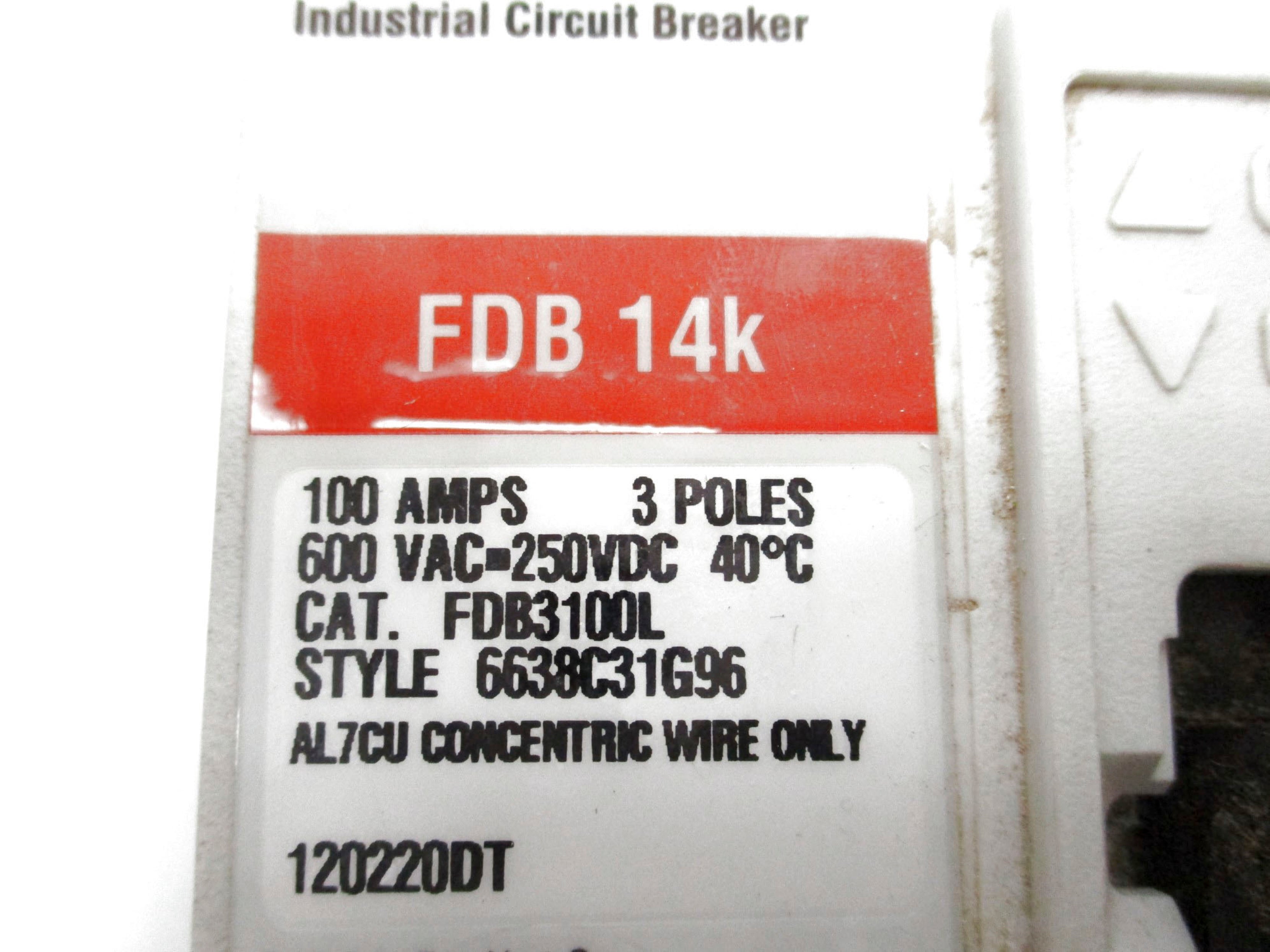 EATON FDB3100L 100A 600VAC (WHITE) UNMP