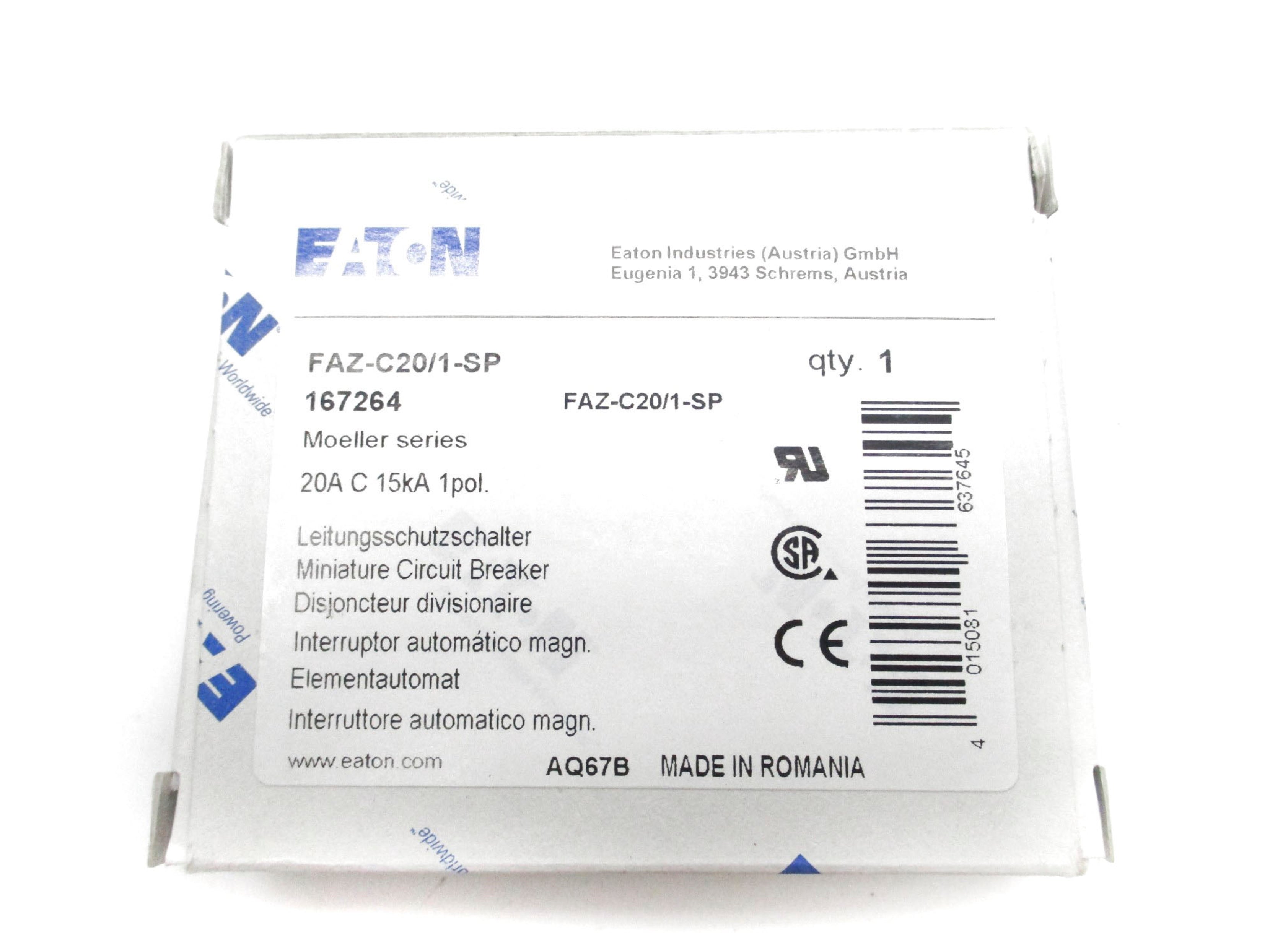 EATON FAZ-C20/1-SP 277VAC 20A NSMP