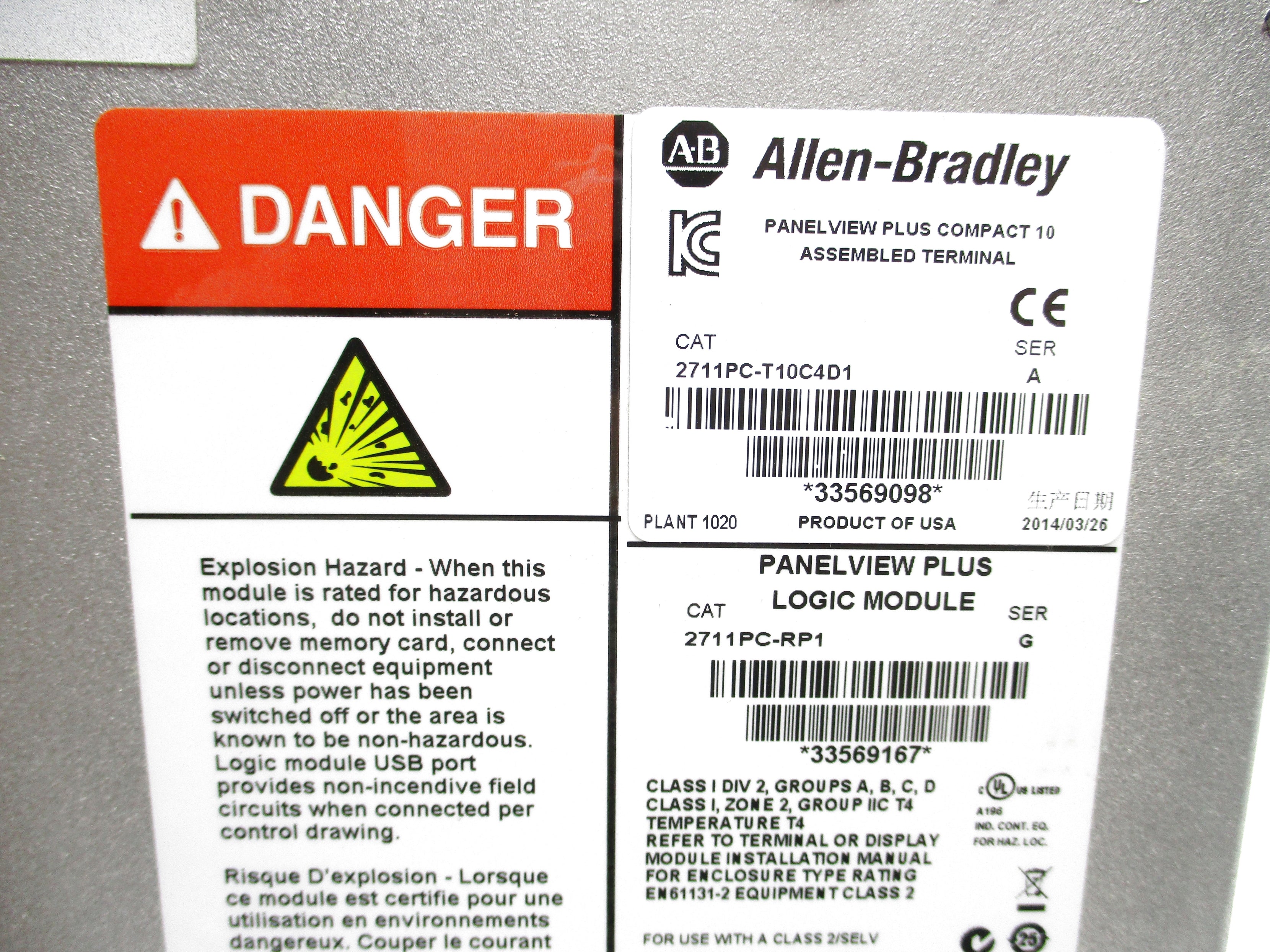ALLEN BRADLEY 2711P-RDT10C SER. B (AS IS) UNMP