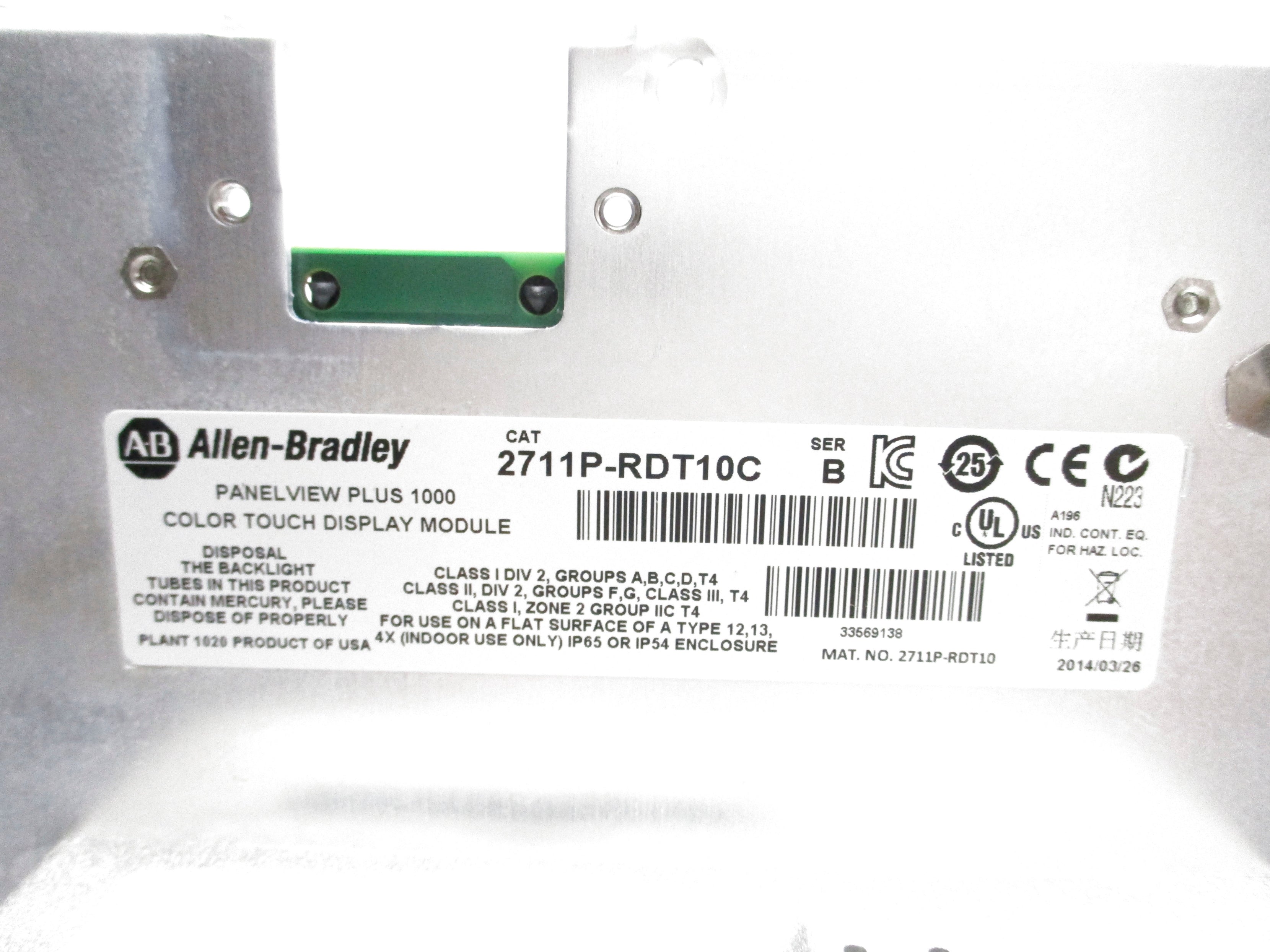 ALLEN BRADLEY 2711P-RDT10C SER. B (AS IS) UNMP
