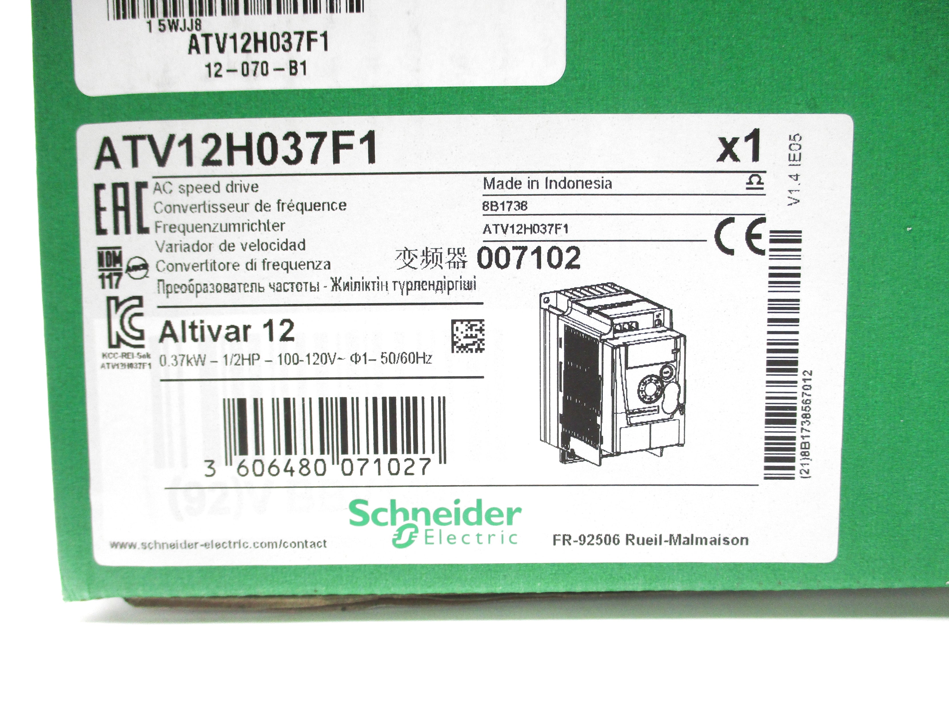 SCHNEIDER ATV12H037F1 NSMP