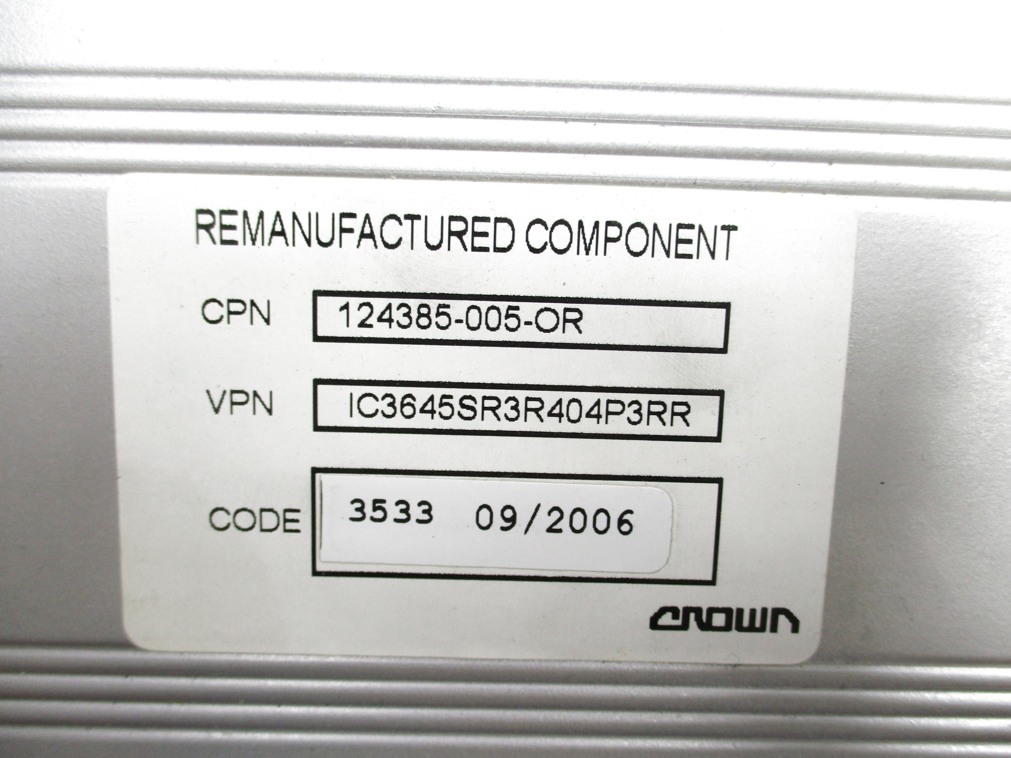 CROWN IC3645SR3R404P3RR REMAN