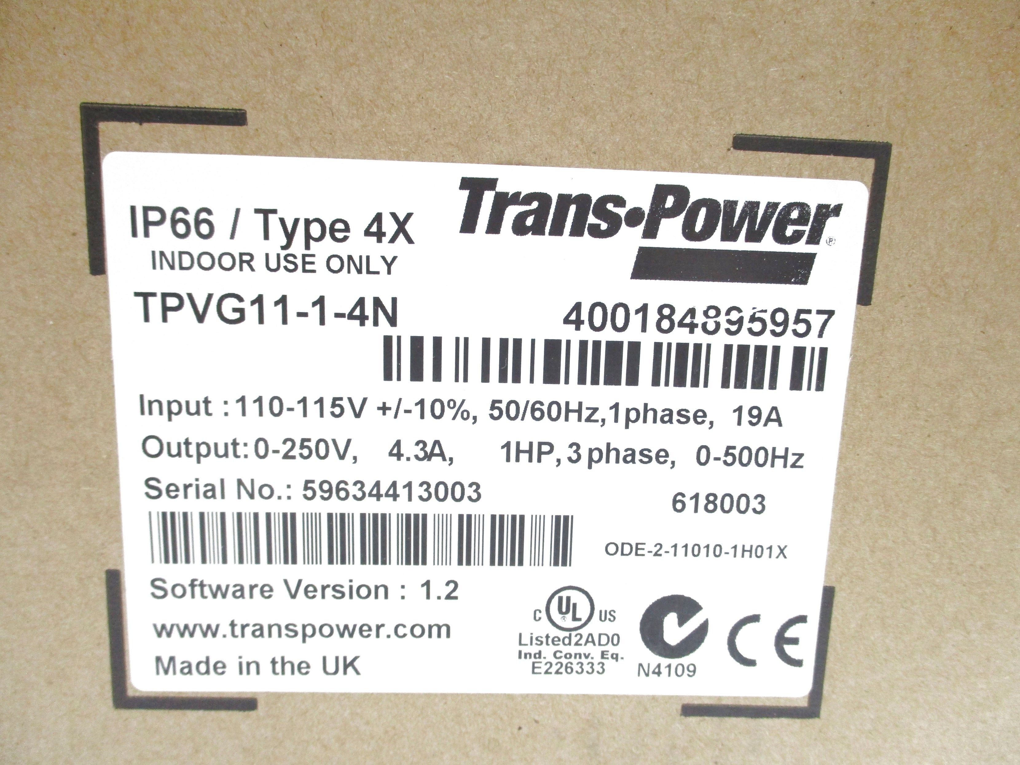 TRANS-POWER TPVG11-1-4N NSMP