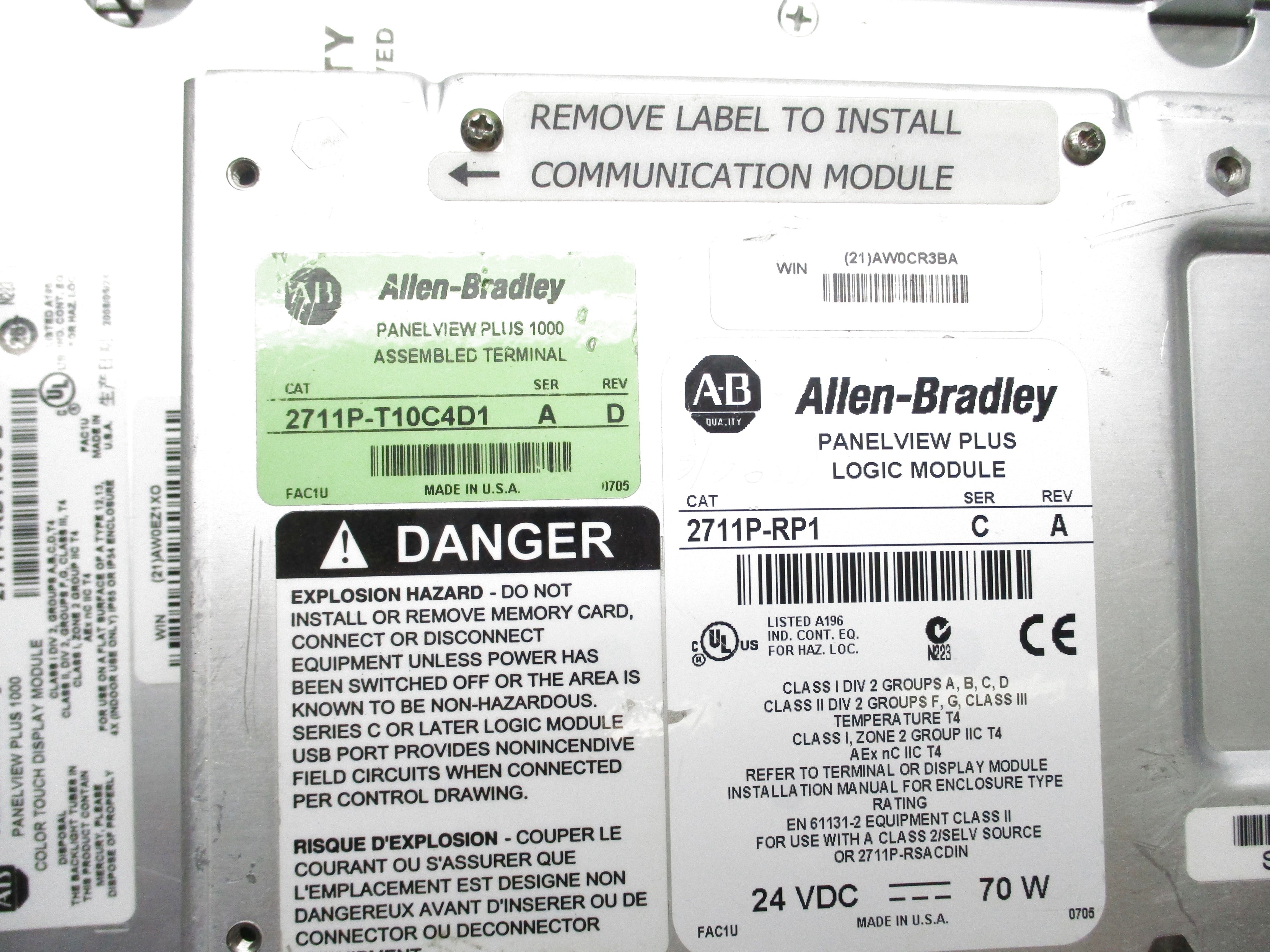 ALLEN BRADLEY 2711P-RDT10C SER. B (AS PICTURED) UNMP