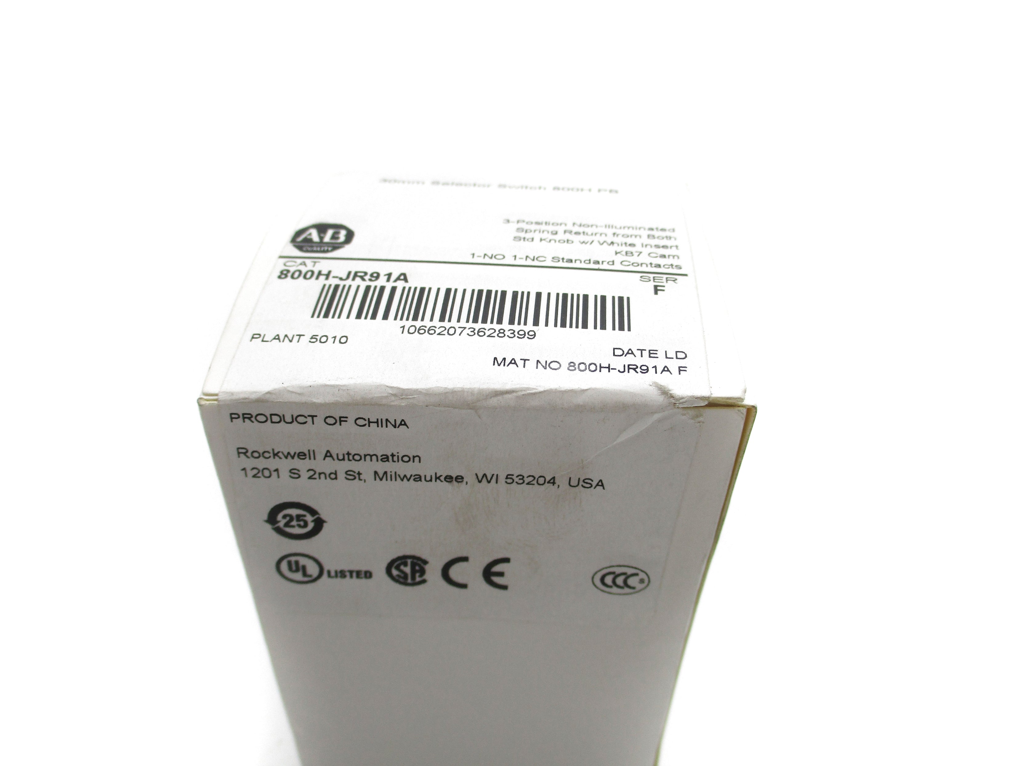 ALLEN BRADLEY 800H-JR91A SER. F (WH) NSFS