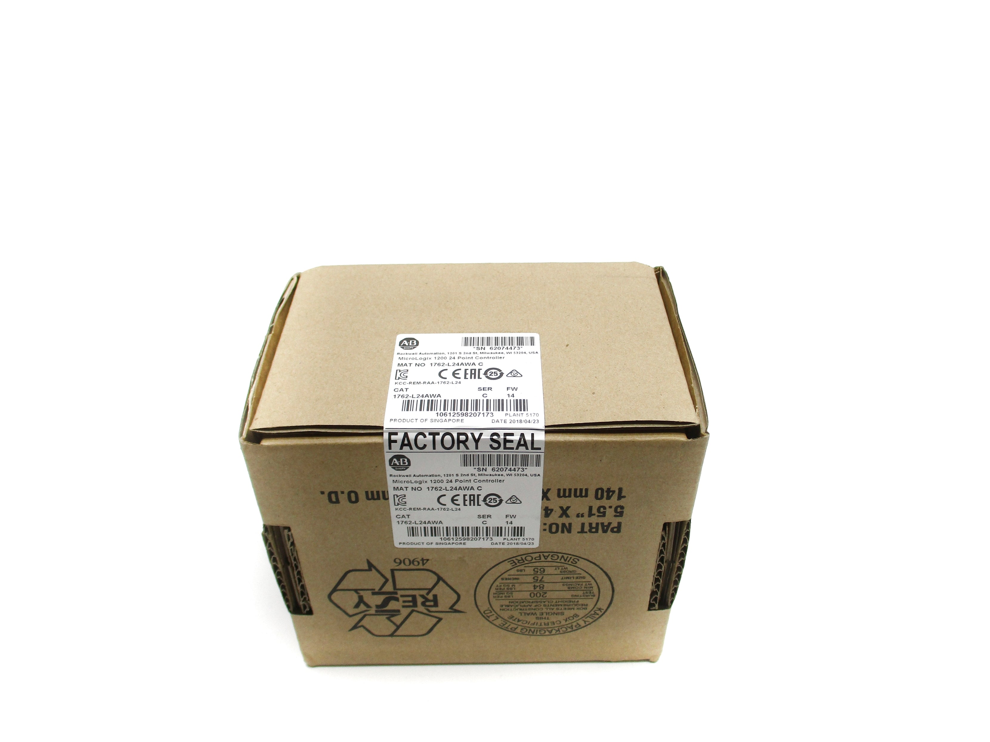 ALLEN BRADLEY 1762-L24AWA SER. C F/W 14 DATE: 2018 NSFS