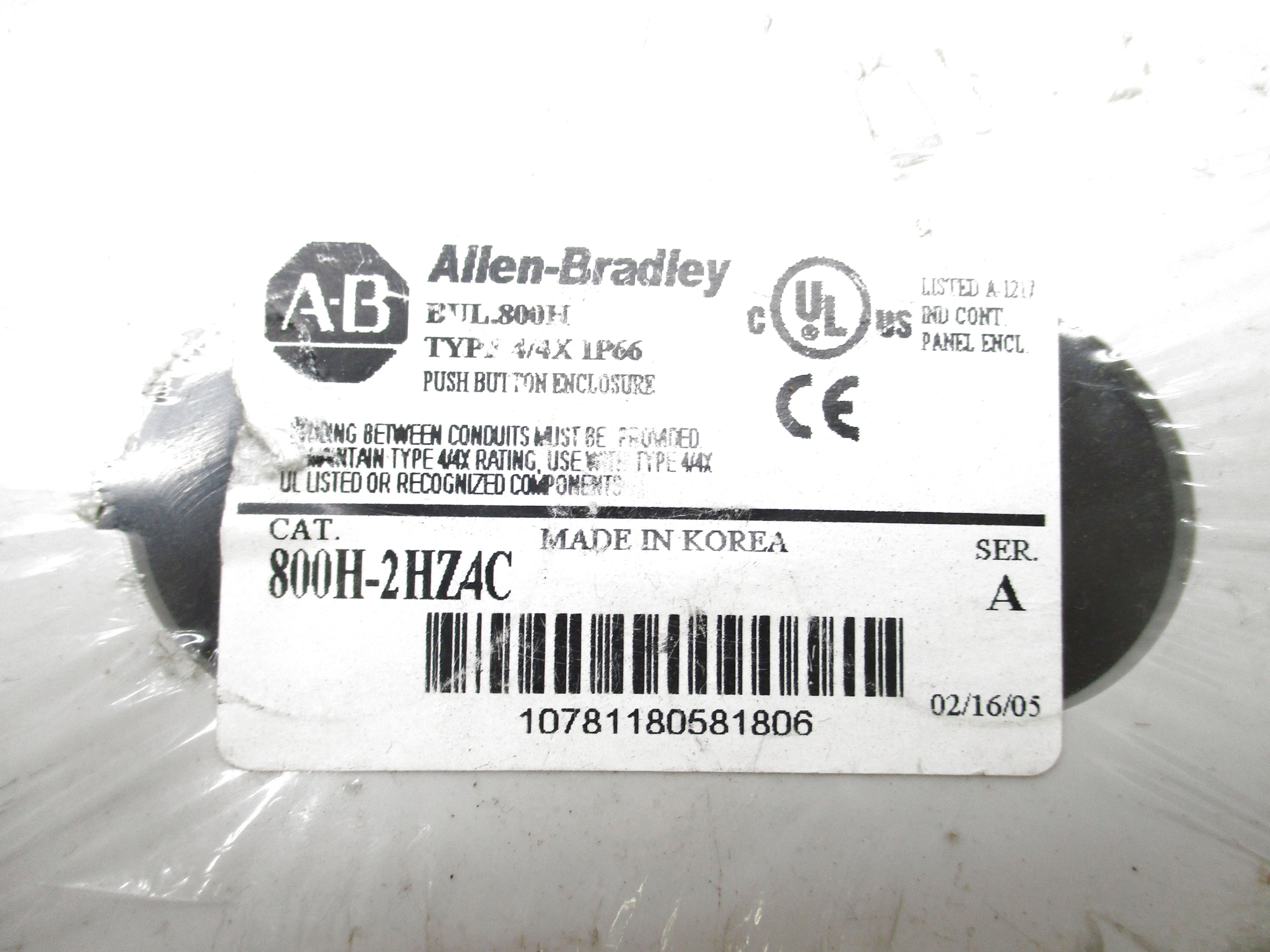 ALLEN BRADLEY 800H-2HZ4C SER. A (WH) NSMP