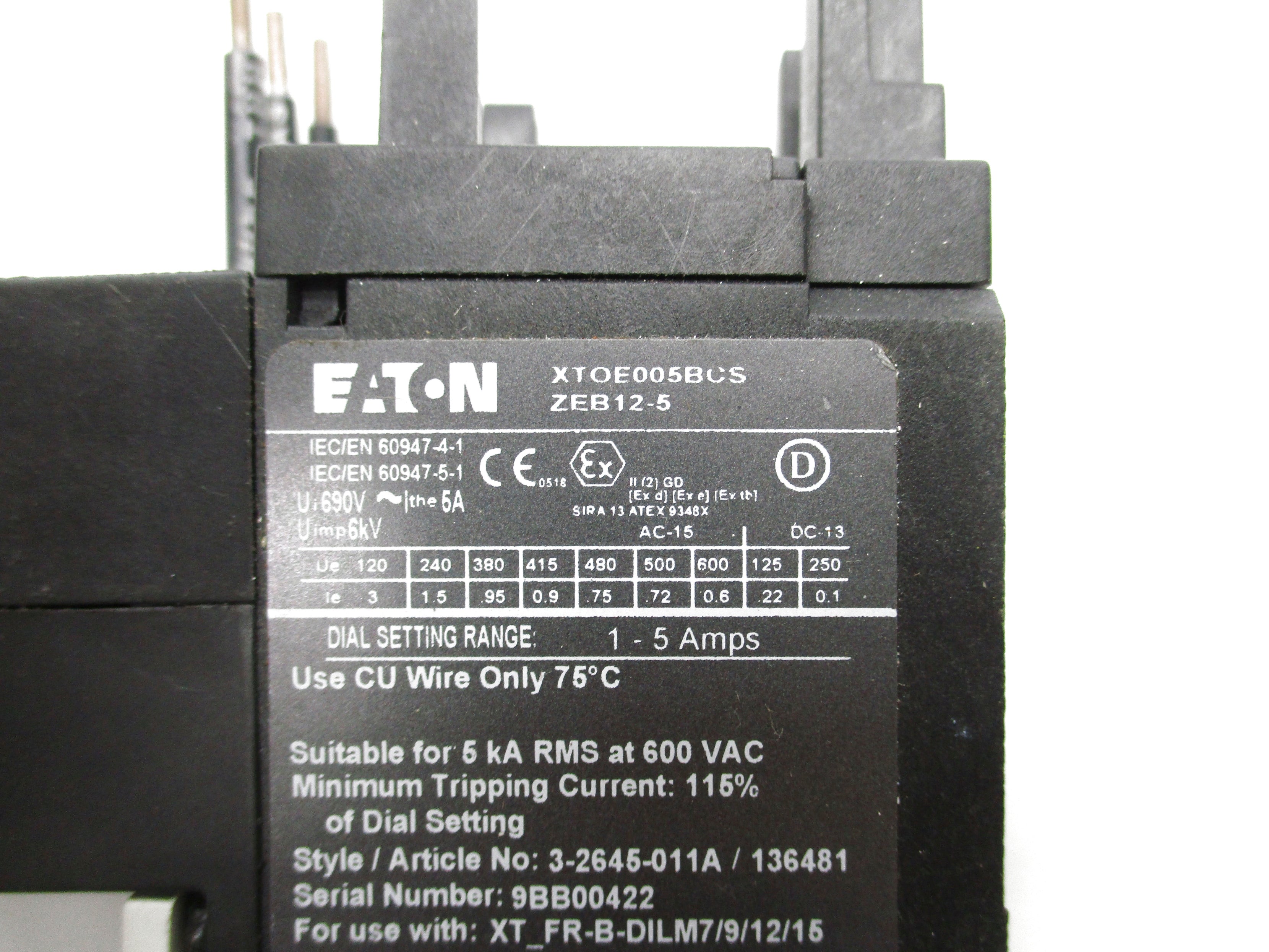 EATON XTOE005BCS 690V 1-5A UNMP