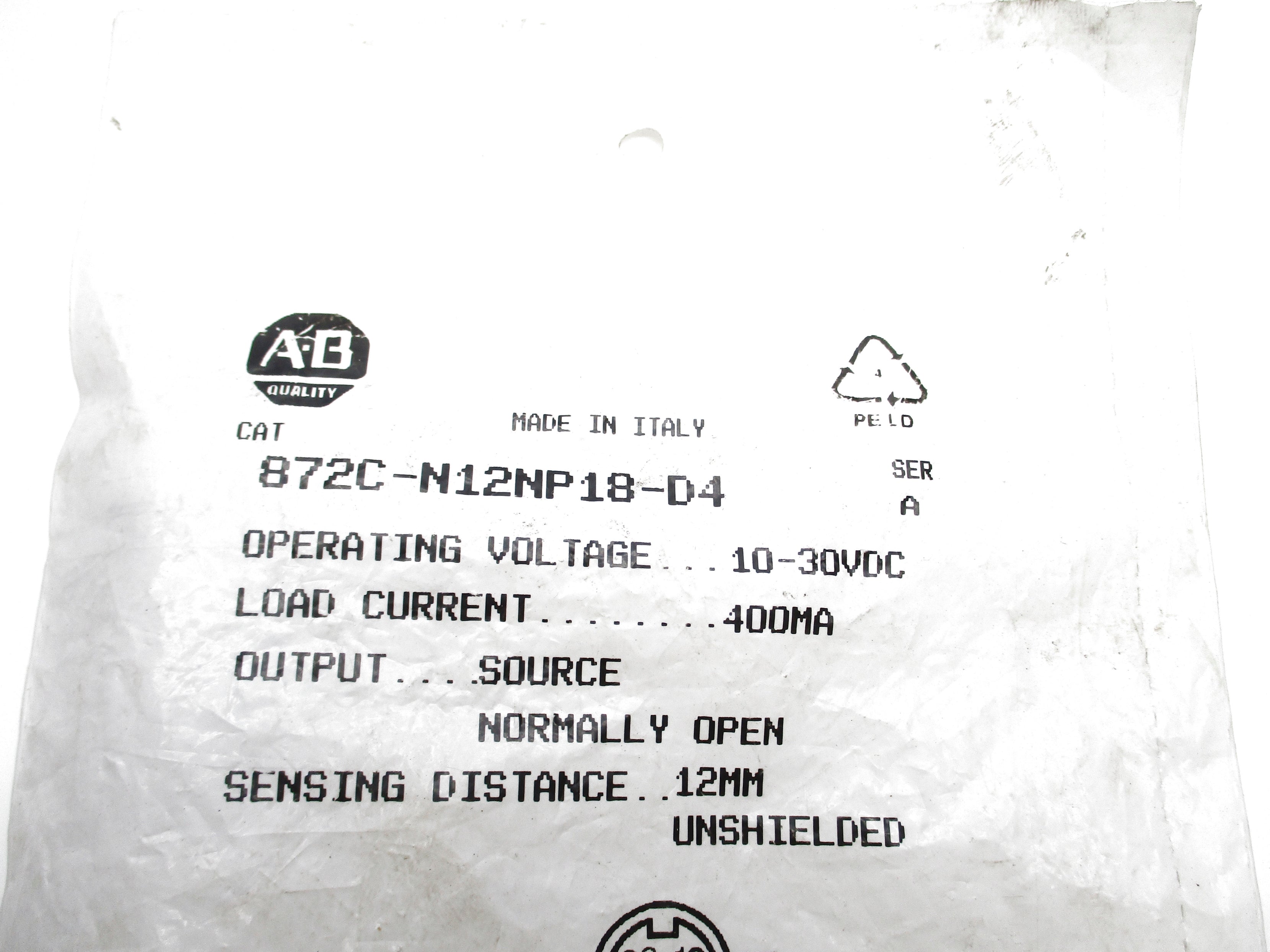 ALLEN BRADLEY 872C-N12NP18-D4 SER. A 10-30VDC NSMP