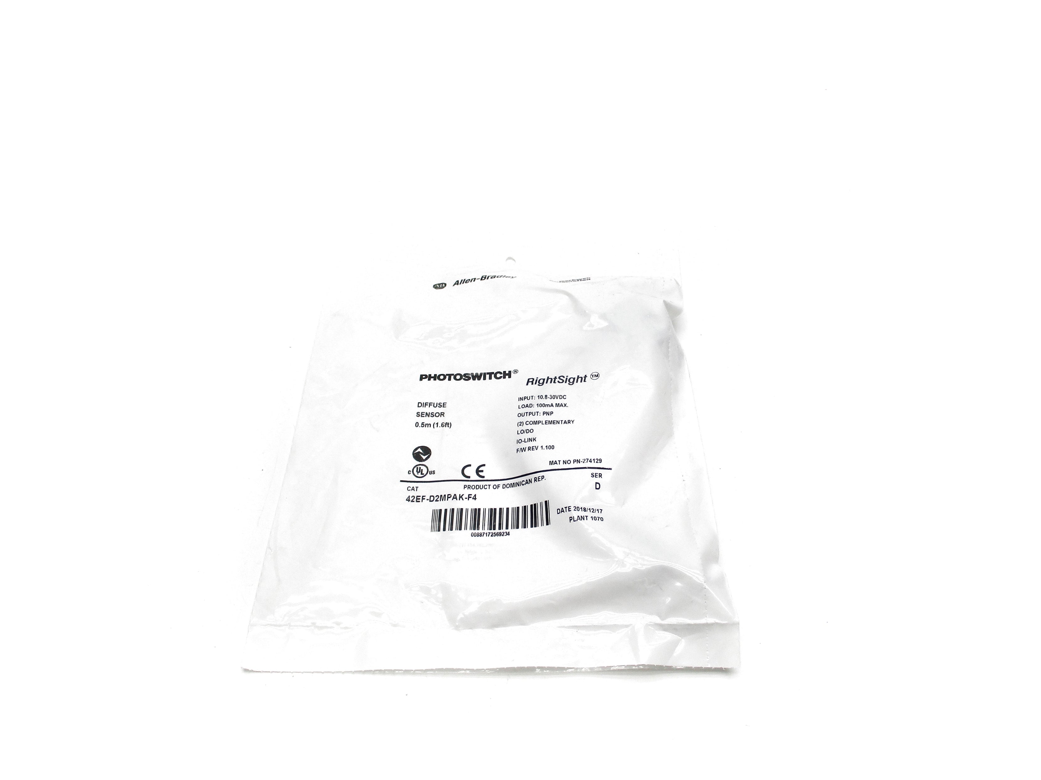 ALLEN BRADLEY 42EF-D2MPAK-F4 SER. D F/W 1.100 NSMP