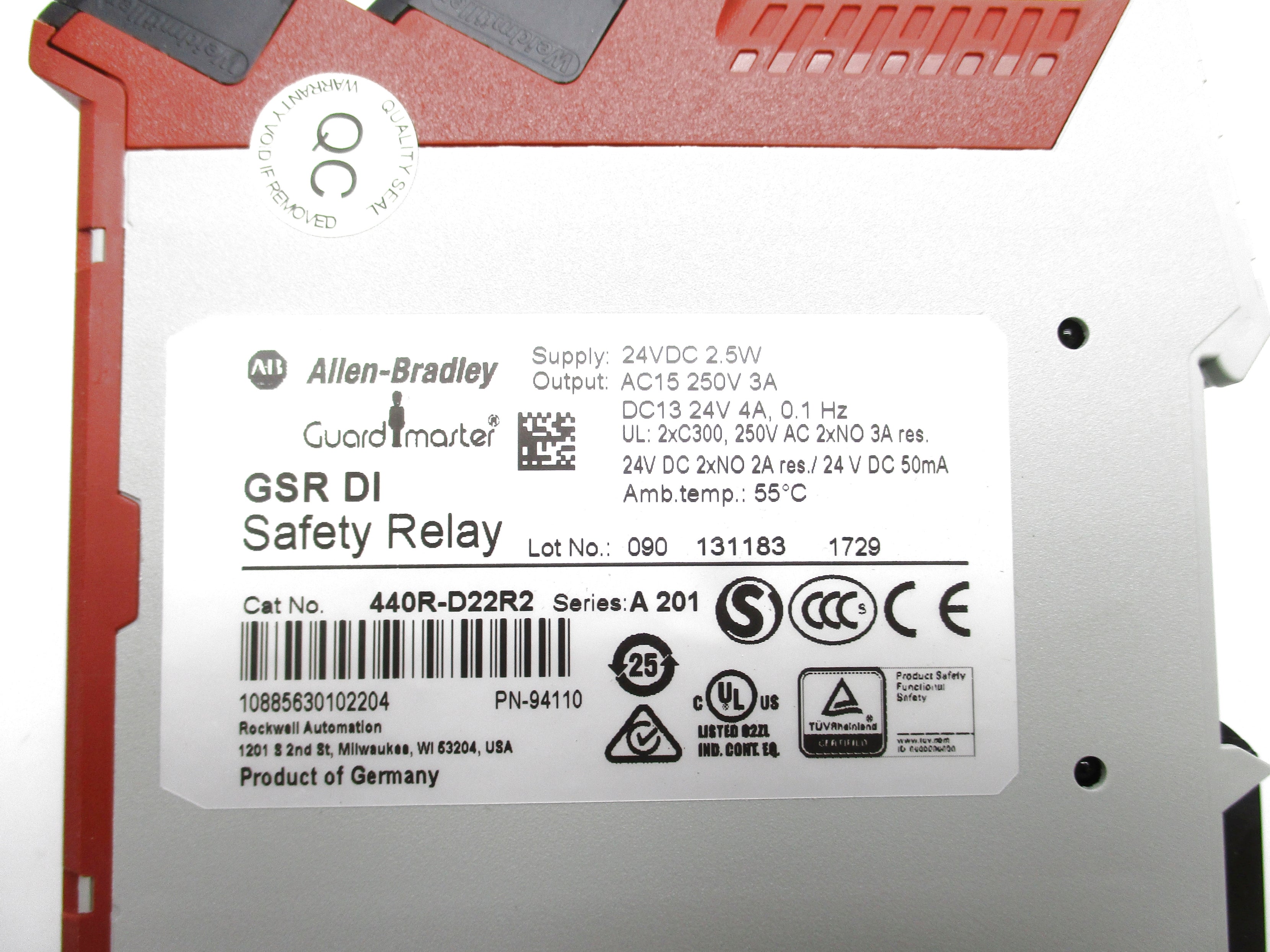 ALLEN BRADLEY 440R-D22R2 SER. A 24VDC 4A (WH) NSMP