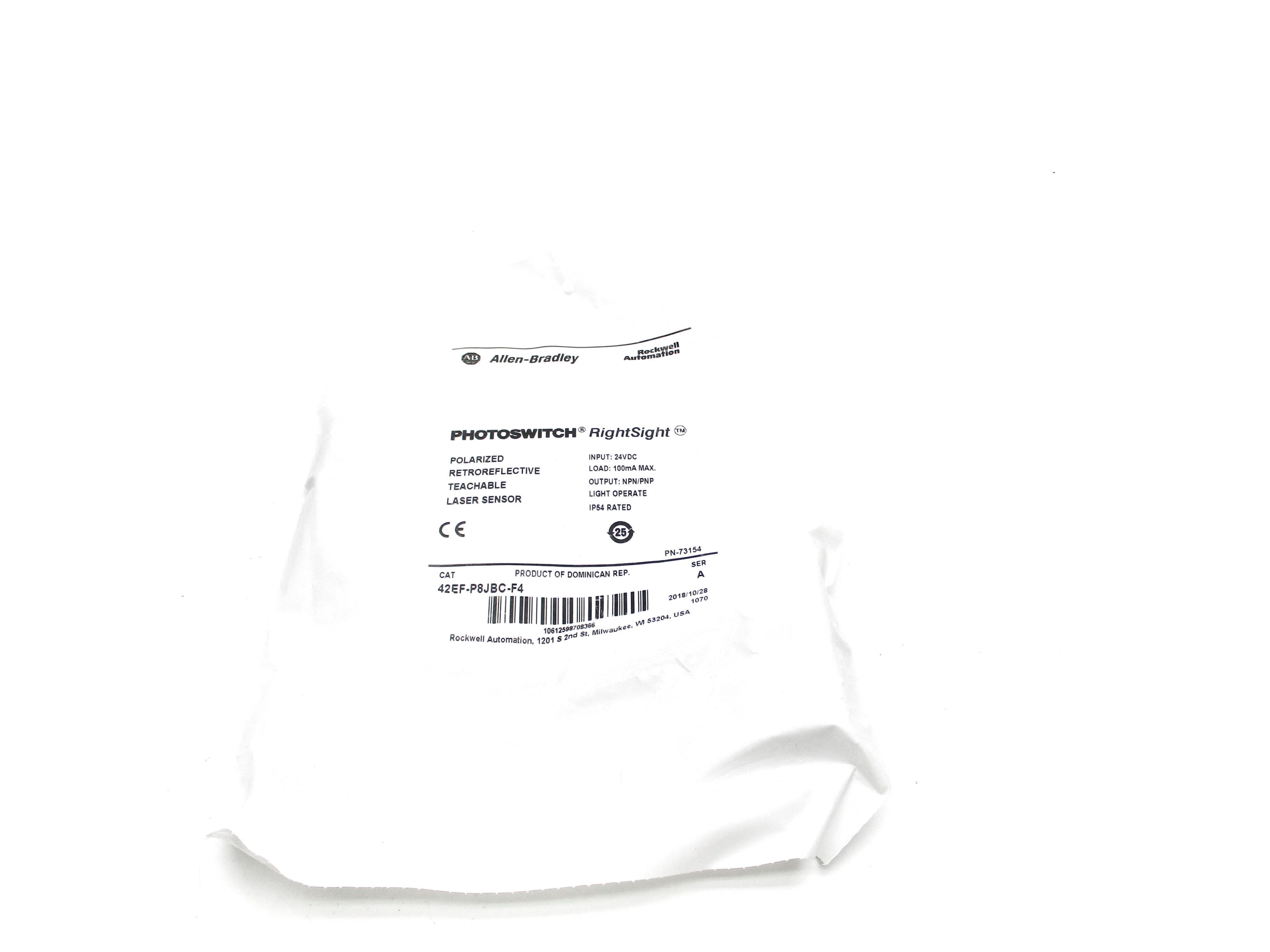 ALLEN BRADLEY 42EF-P8JBC-F4 SER. A (WH) NSMP