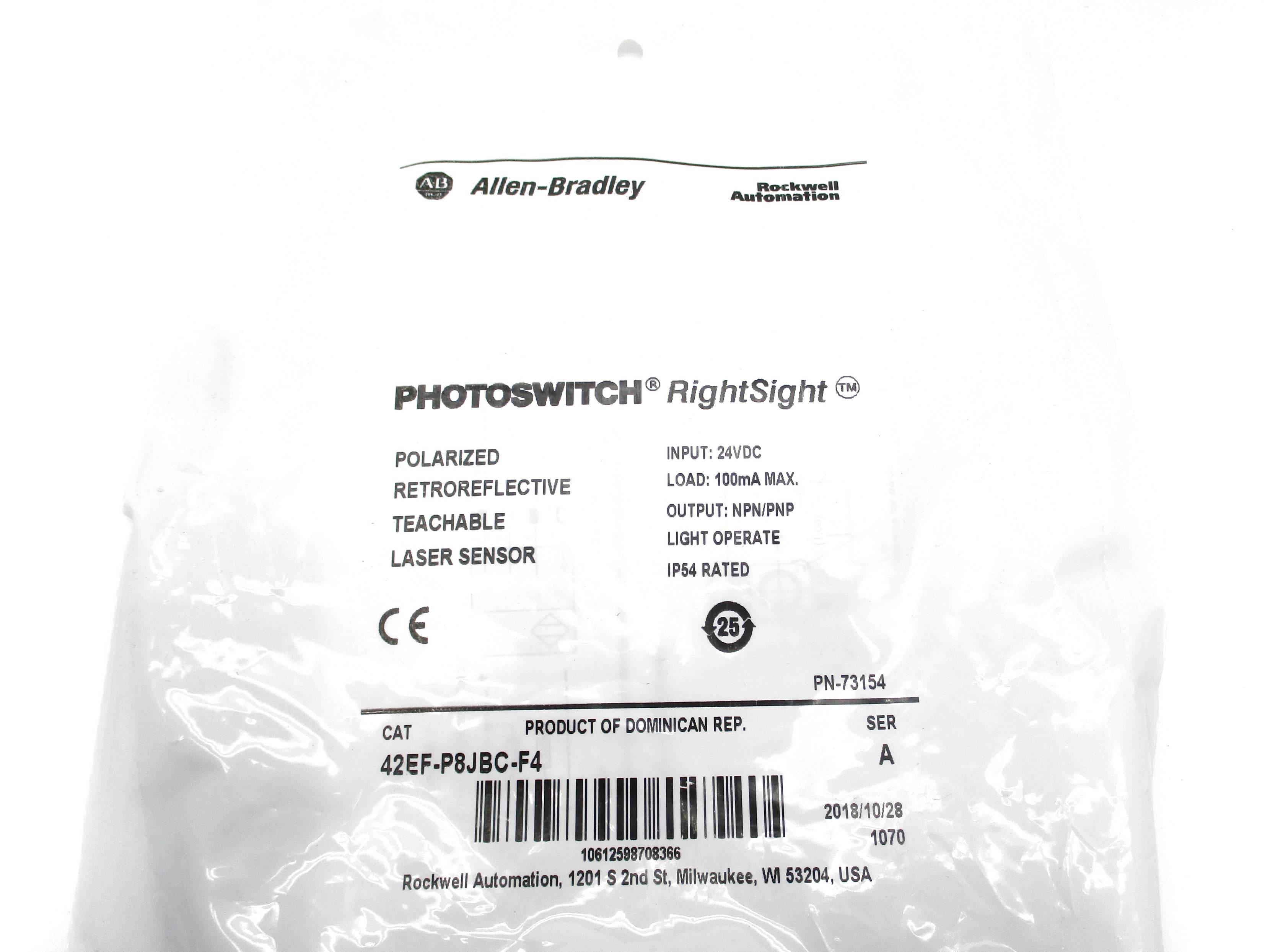 ALLEN BRADLEY 42EF-P8JBC-F4 SER. A (WH) NSMP