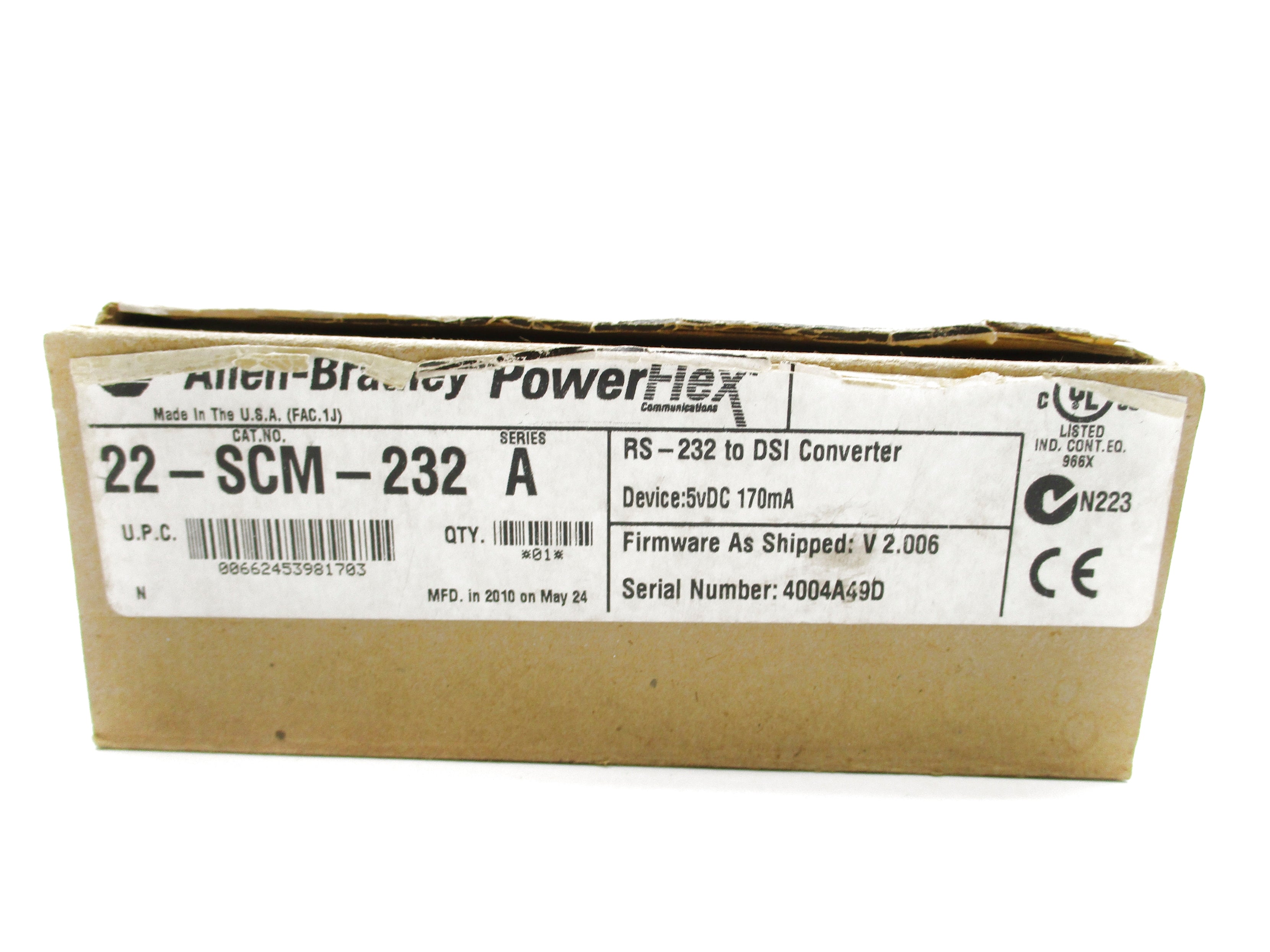 ALLEN BRADLEY 22-SCM-232 SER. A F/W V2.006 (AS PICTURED) NSMP