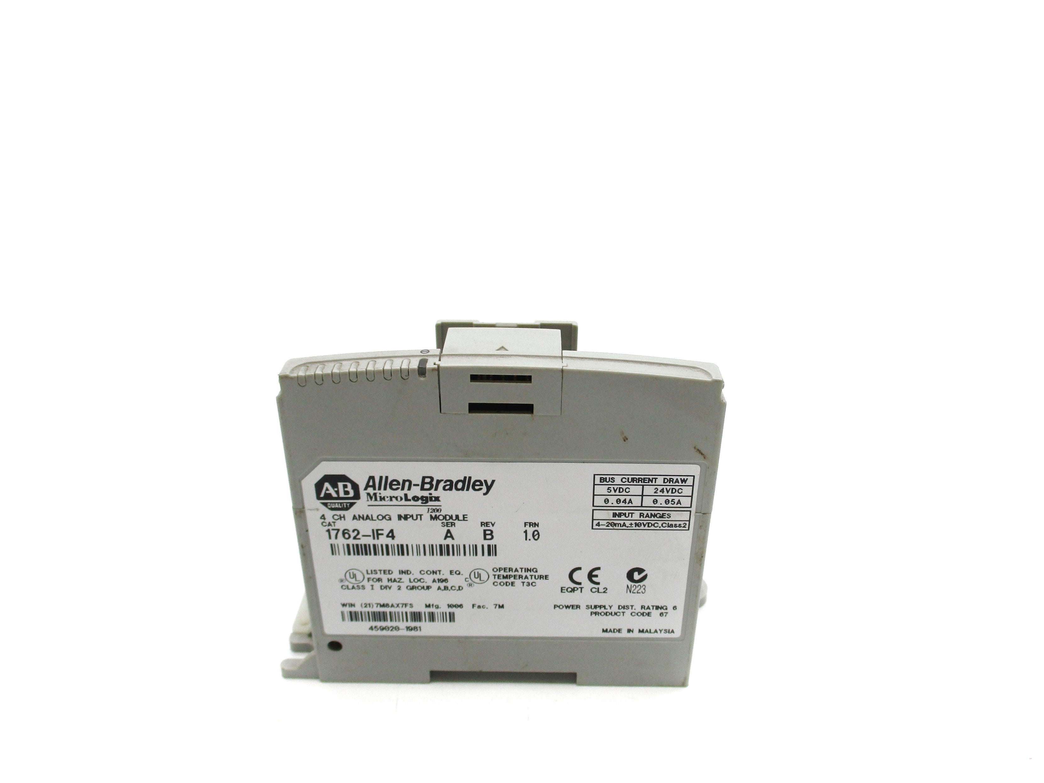 ALLEN BRADLEY 1762-IF4 SER. A F/W 1.0 (AS PICTURED) UNMP