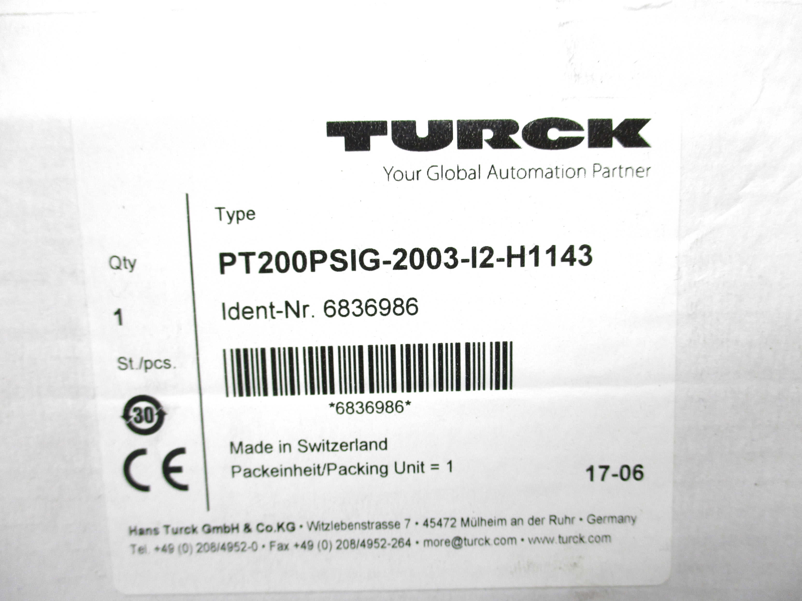 TURCK PT200PSIG-2003-I2-H1143 NSMP