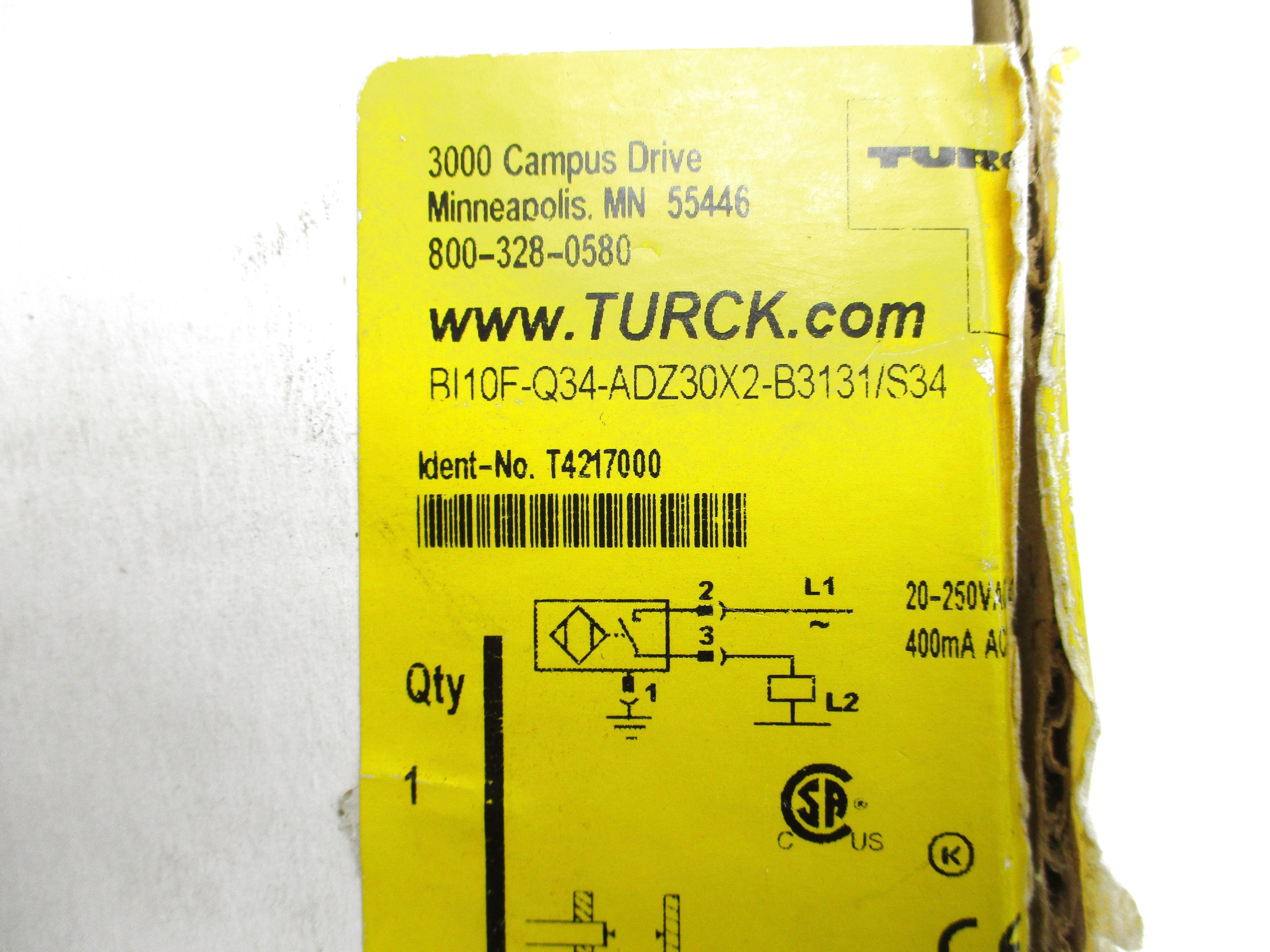 TURCK BI10F-Q34-ADZ30X2-B3131/S34 NSMP