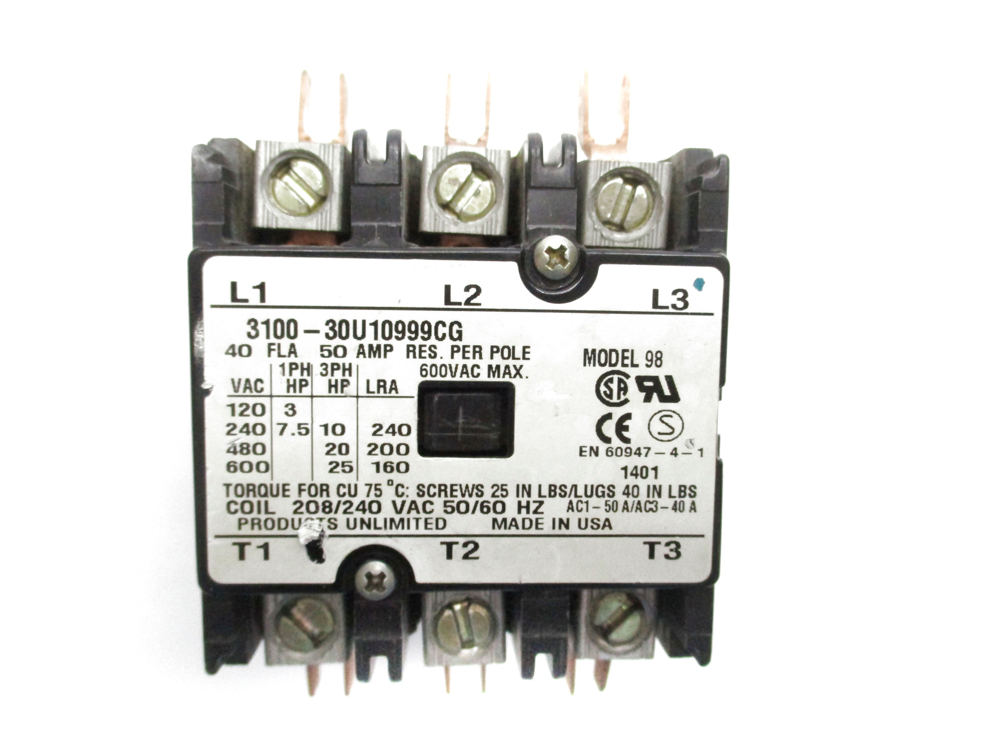 INDUSTRIAL MRO 3100-30U10999CG 600VAC UNMP