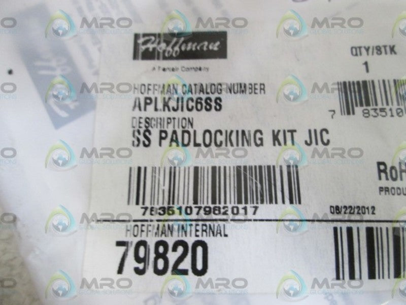 HOFFMAN APLKJIC6SS SS PADLOCKING KIT JIC * NEW IN FACTORY BAG *
