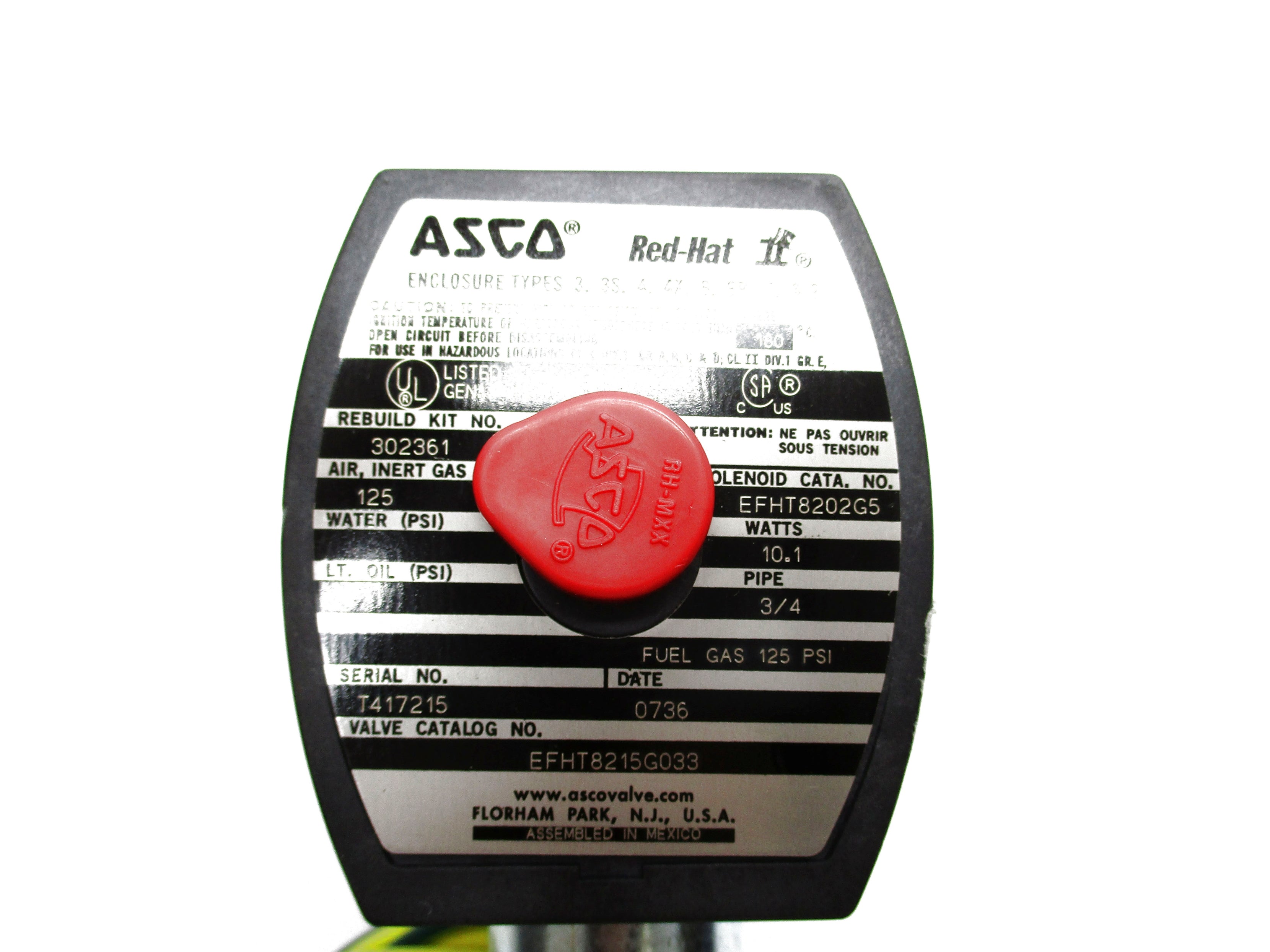 ASCO EFHT8215G033 110/120V 125PSI UNMP