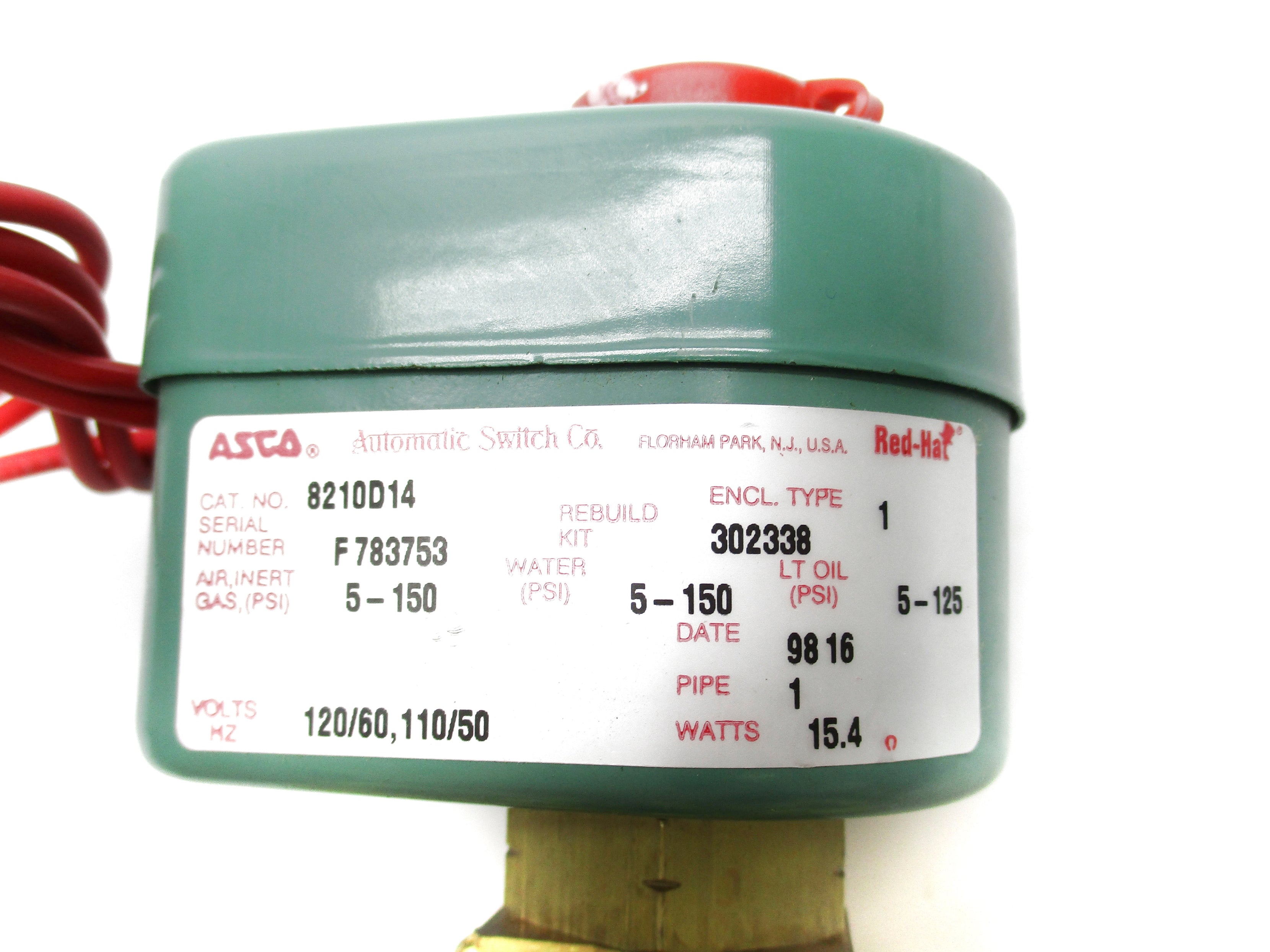 ASCO 8210D14 120/60 110/50 5-150PSI NSNP