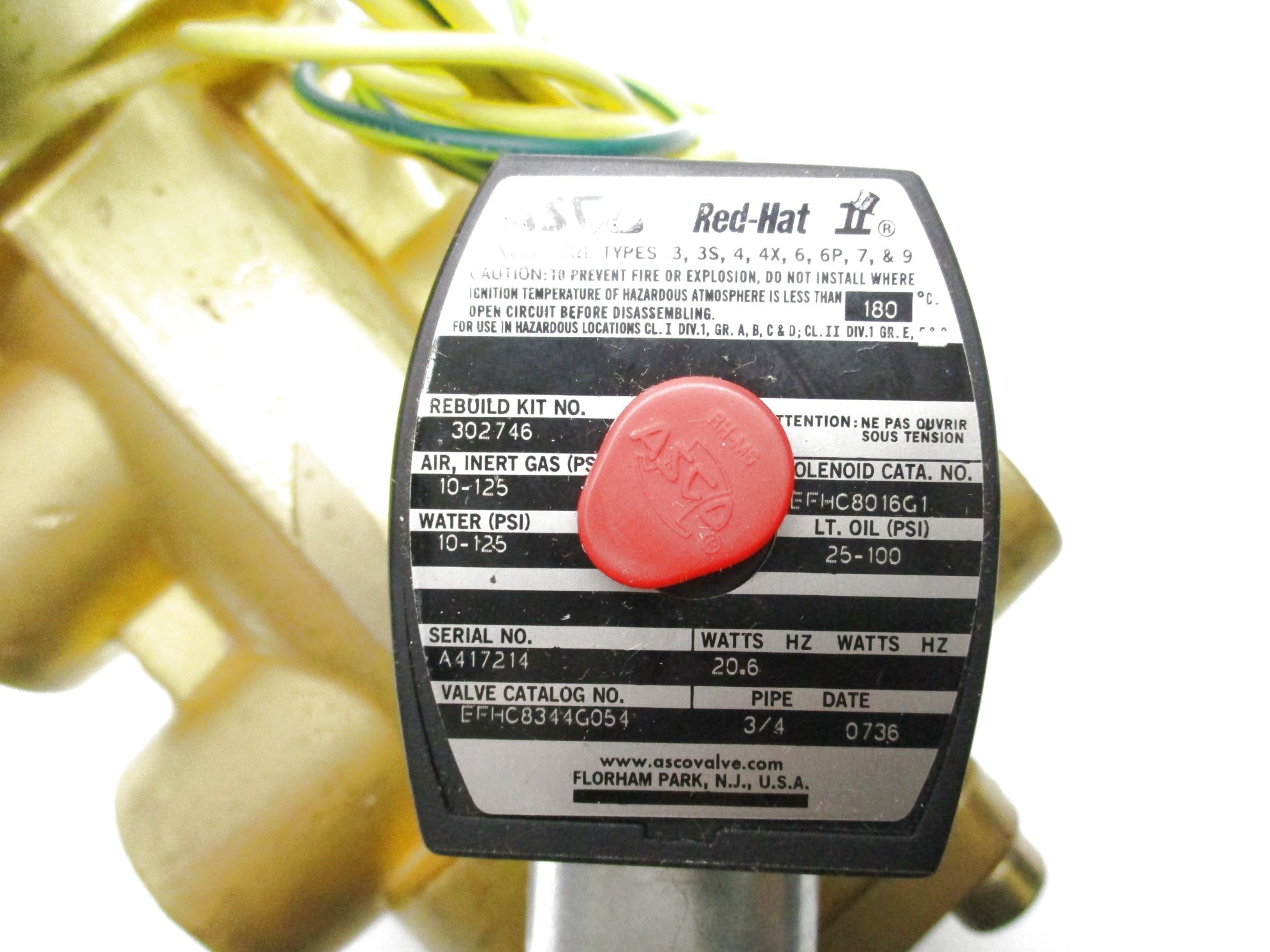 ASCO EFHC8344G054 10-125PSI NSNP