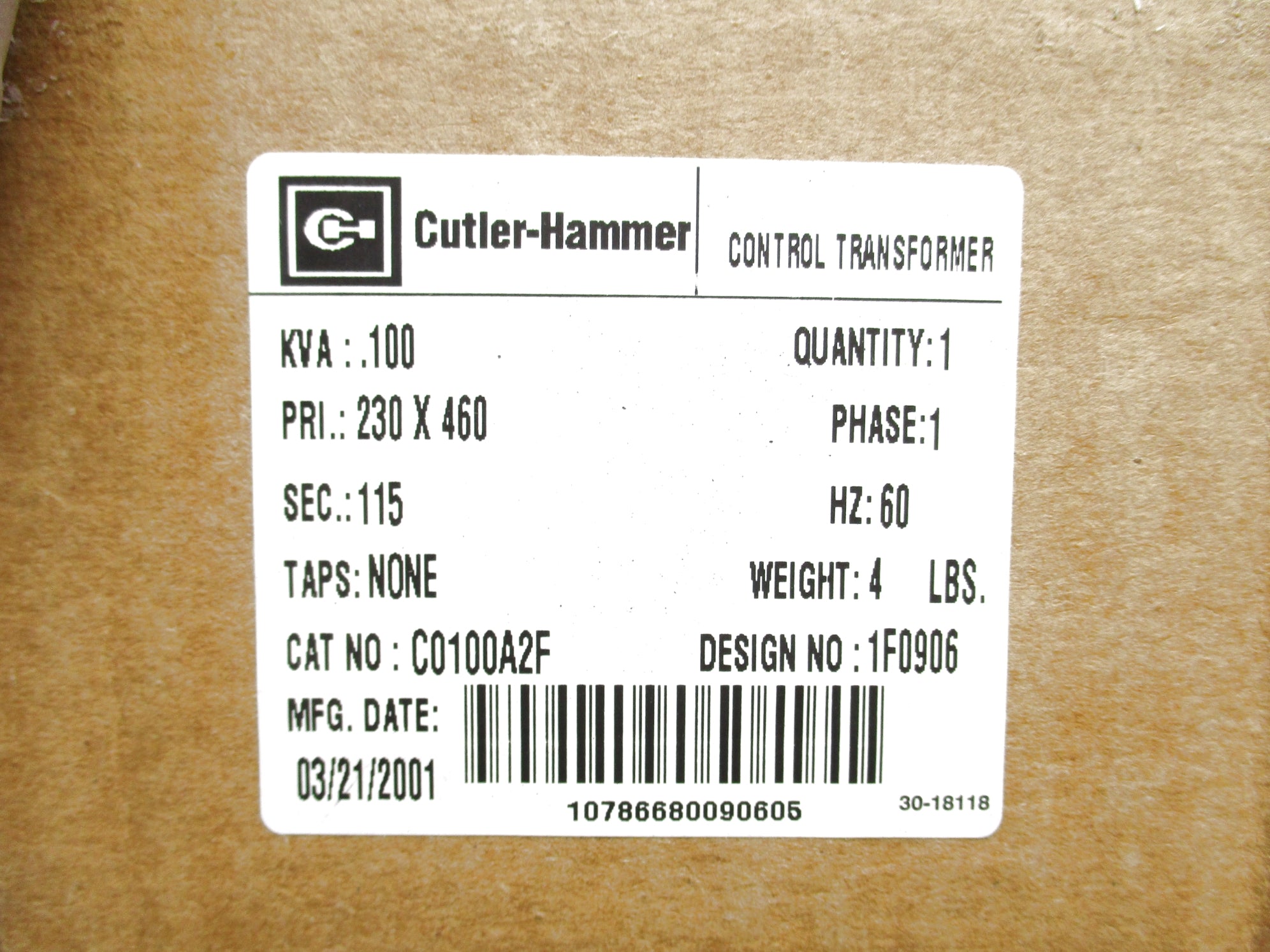 CUTLER HAMMER C0100A2F NSMP