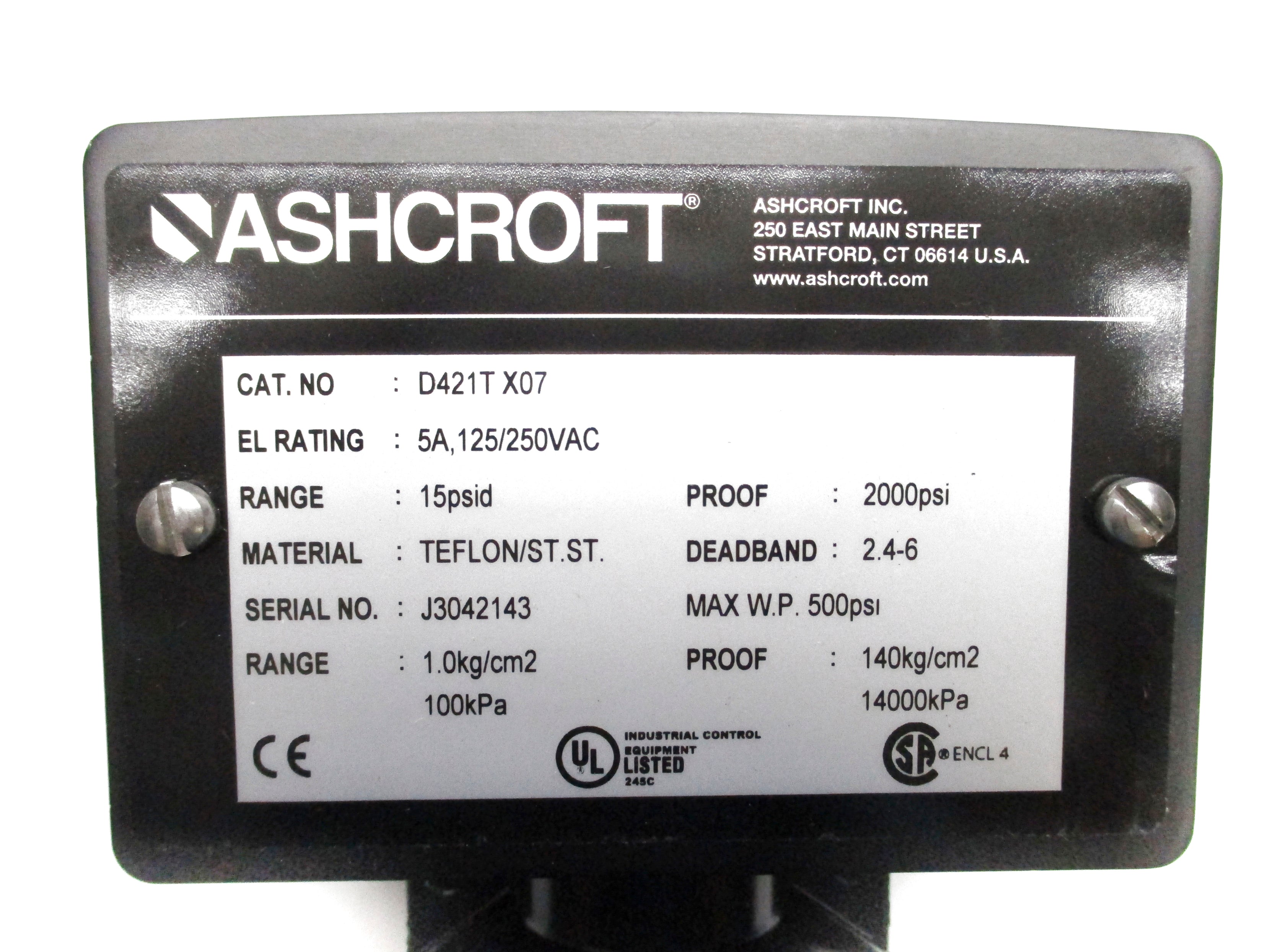 ASHCROFT D421TX07 NSNP