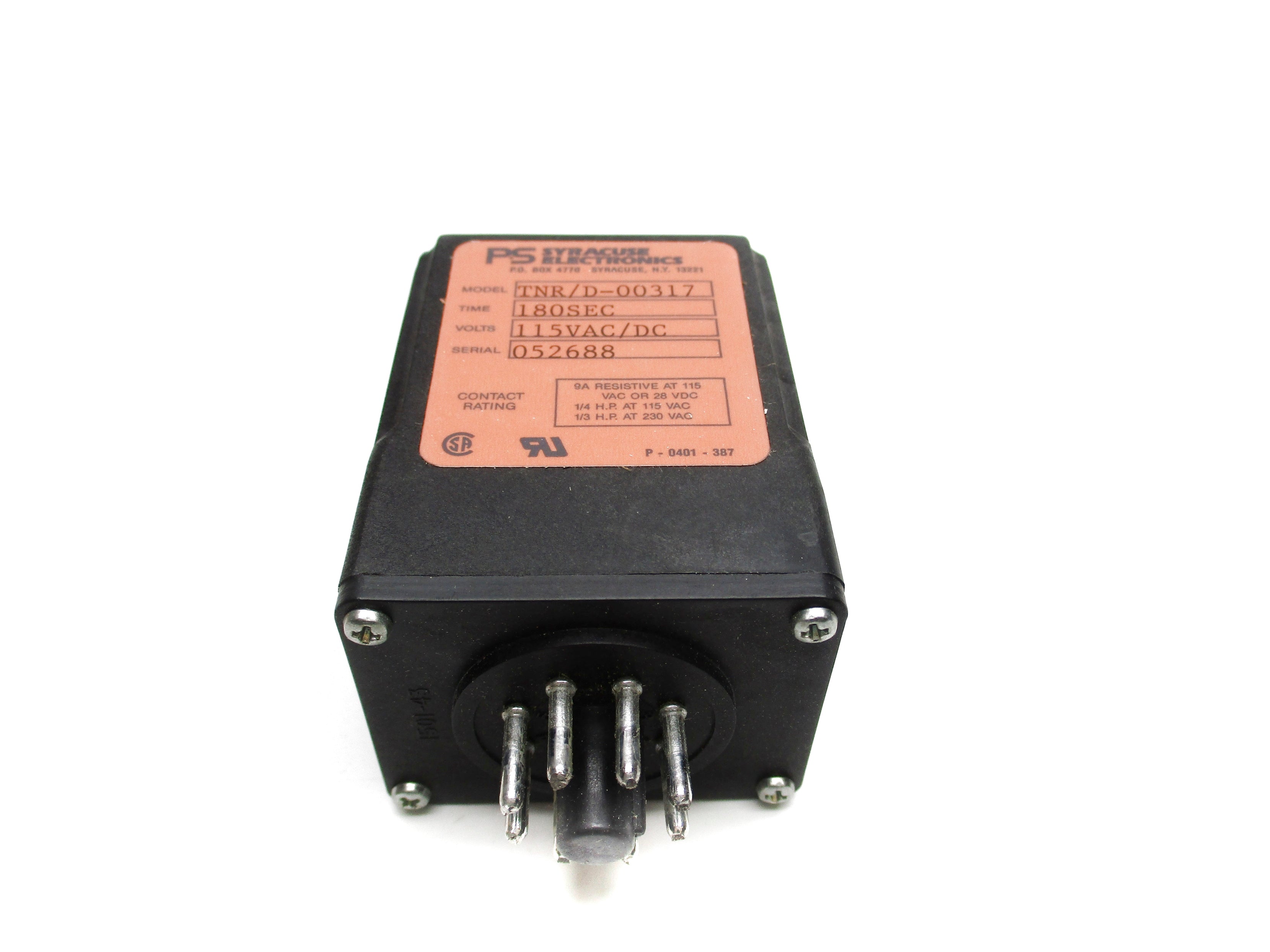 PS SYRACUSE ELECTRONIC TNR/D-00317 115VAC/DC 9A NSMP