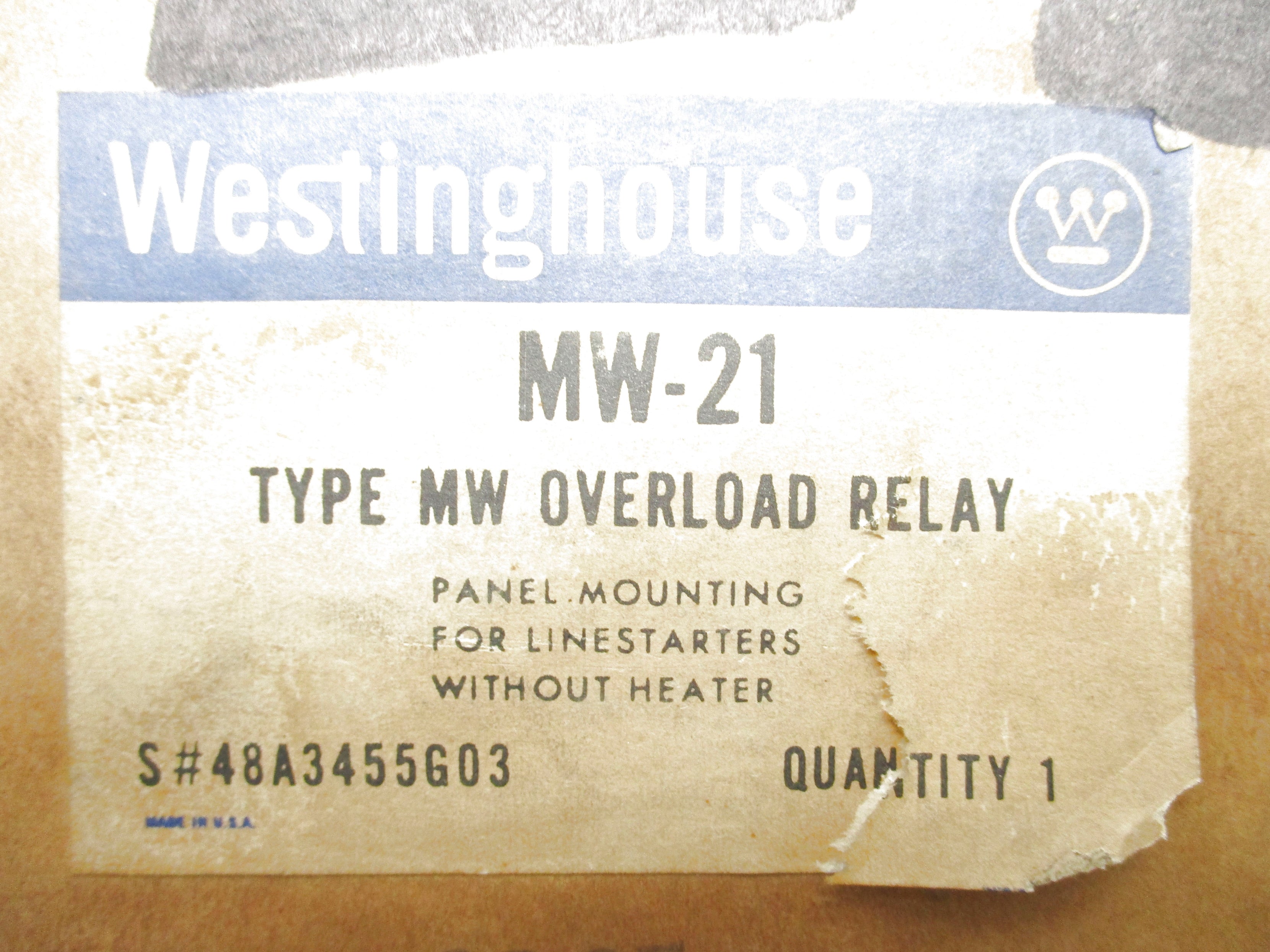 WESTINGHOUSE 48A3455G03 MW-21 UNMP