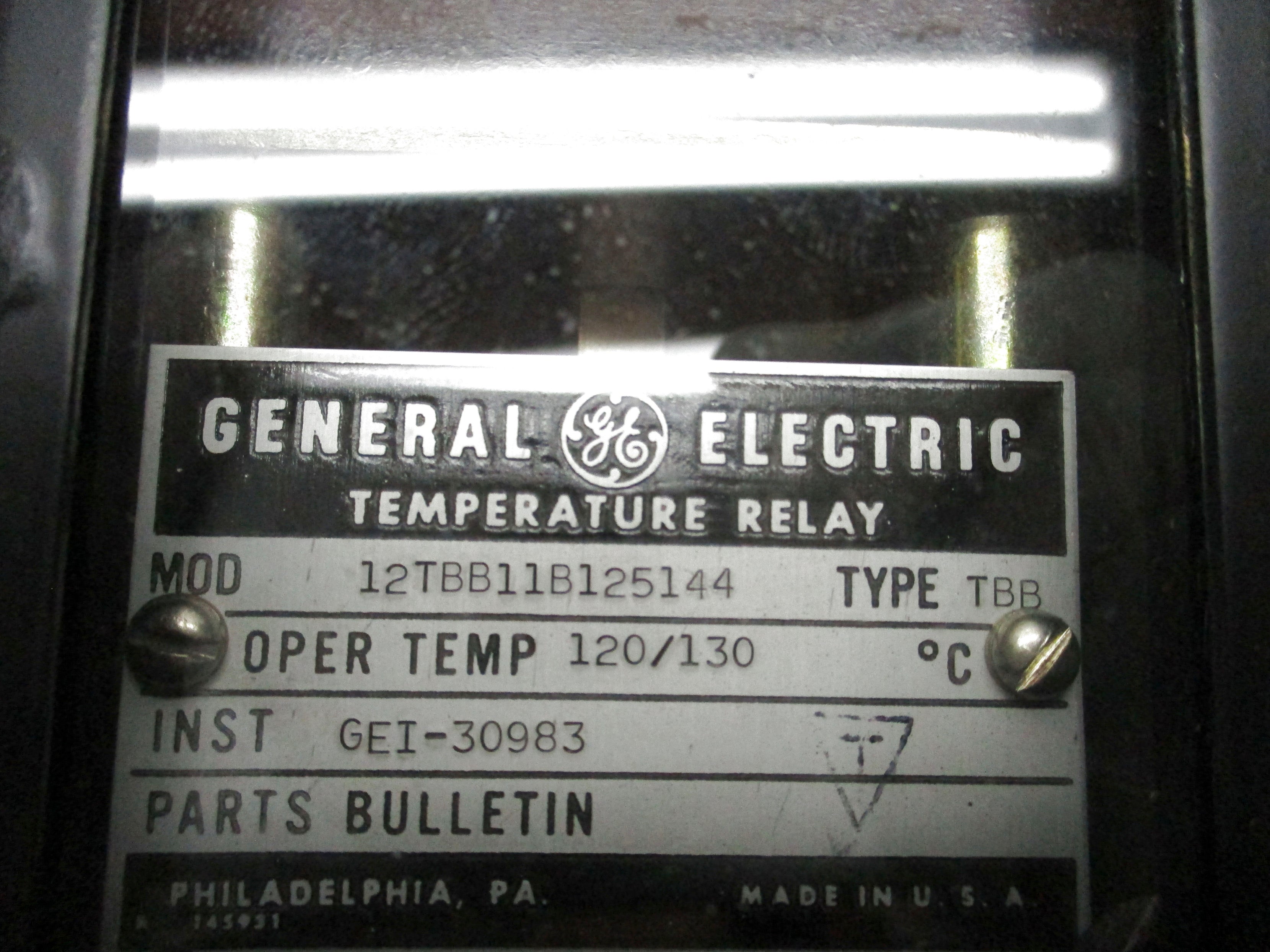 GENERAL ELECTRIC 12TBB11B125144 UNMP