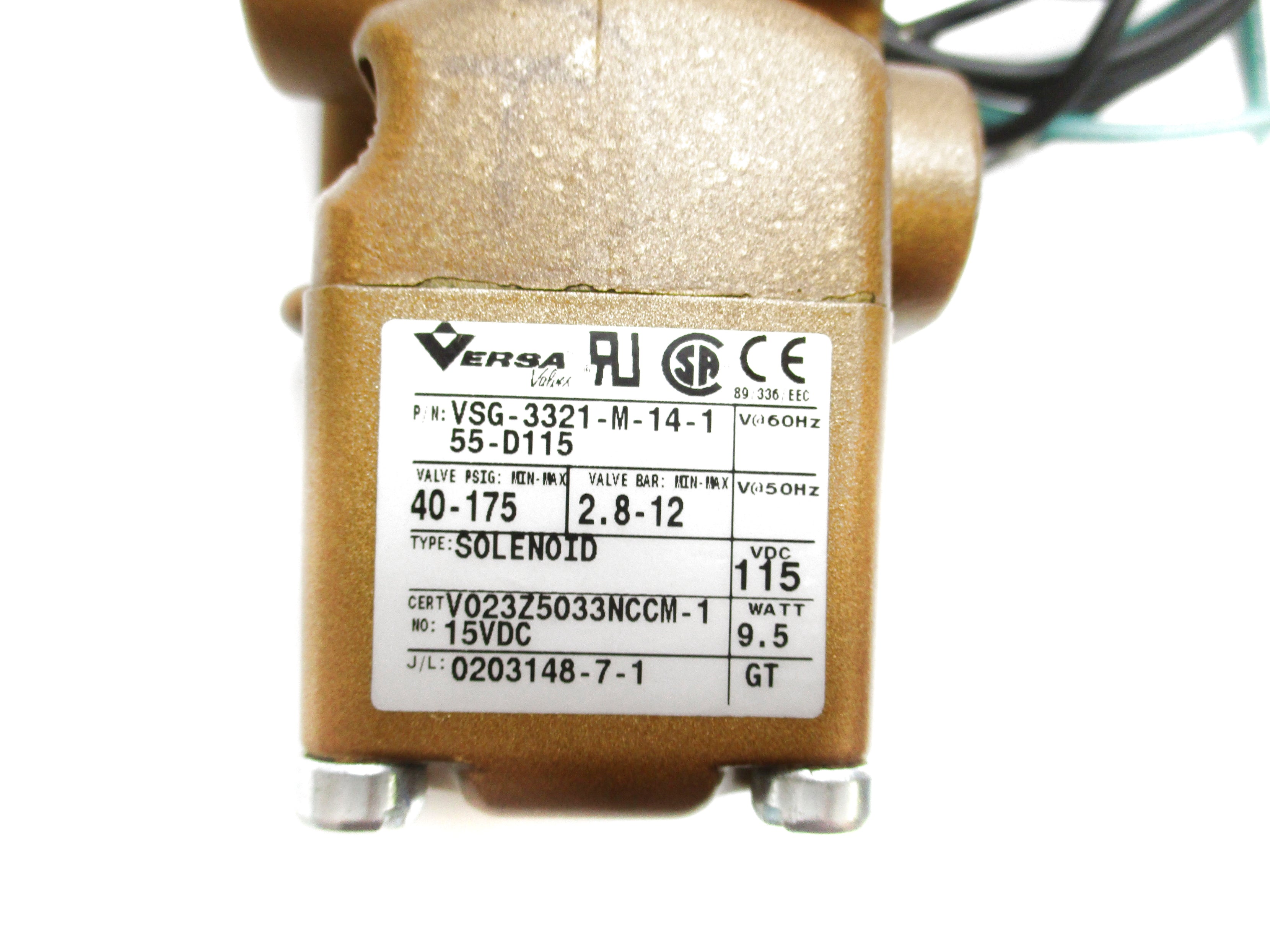 VERSA VSG-3321-M-14-155-D115 115VDC 40-175PSIG NSMP