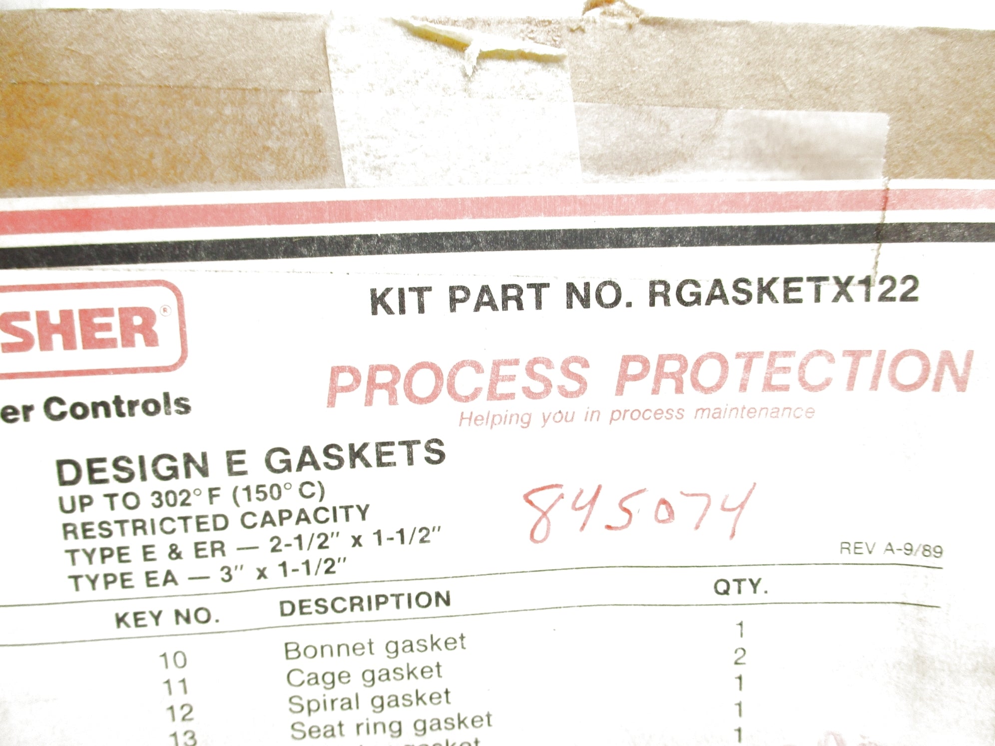 FISHER RGASKETX122 NSNP