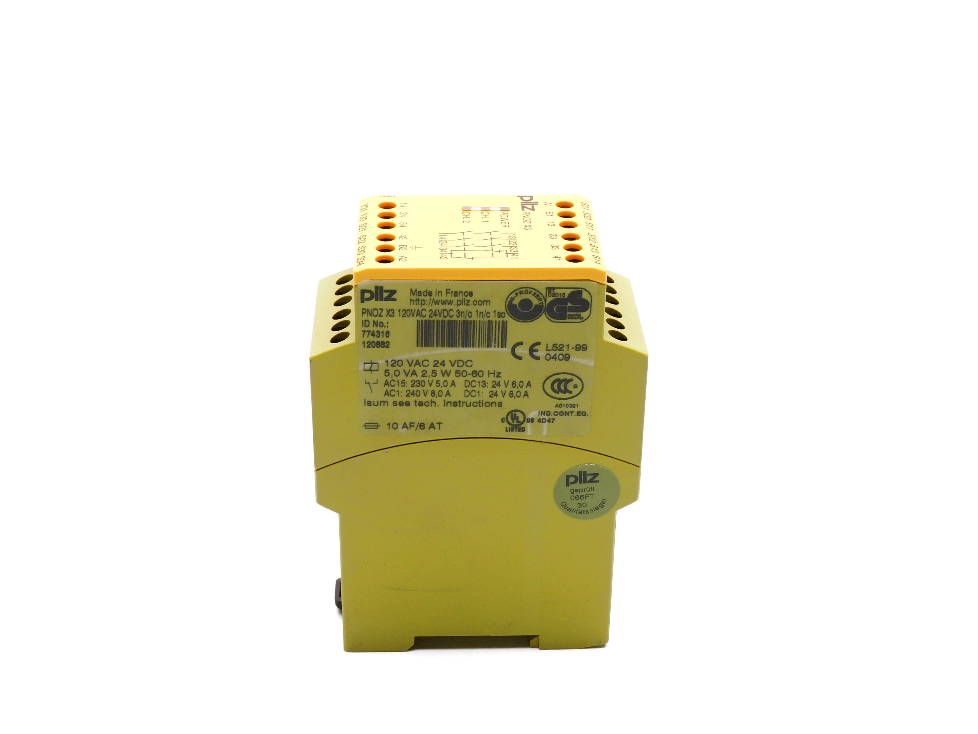 PILZ PNOZ-X3-120VAC-24VDC-3N/O-1N/C-1SO 120VAC 24VDC 8A NSNP