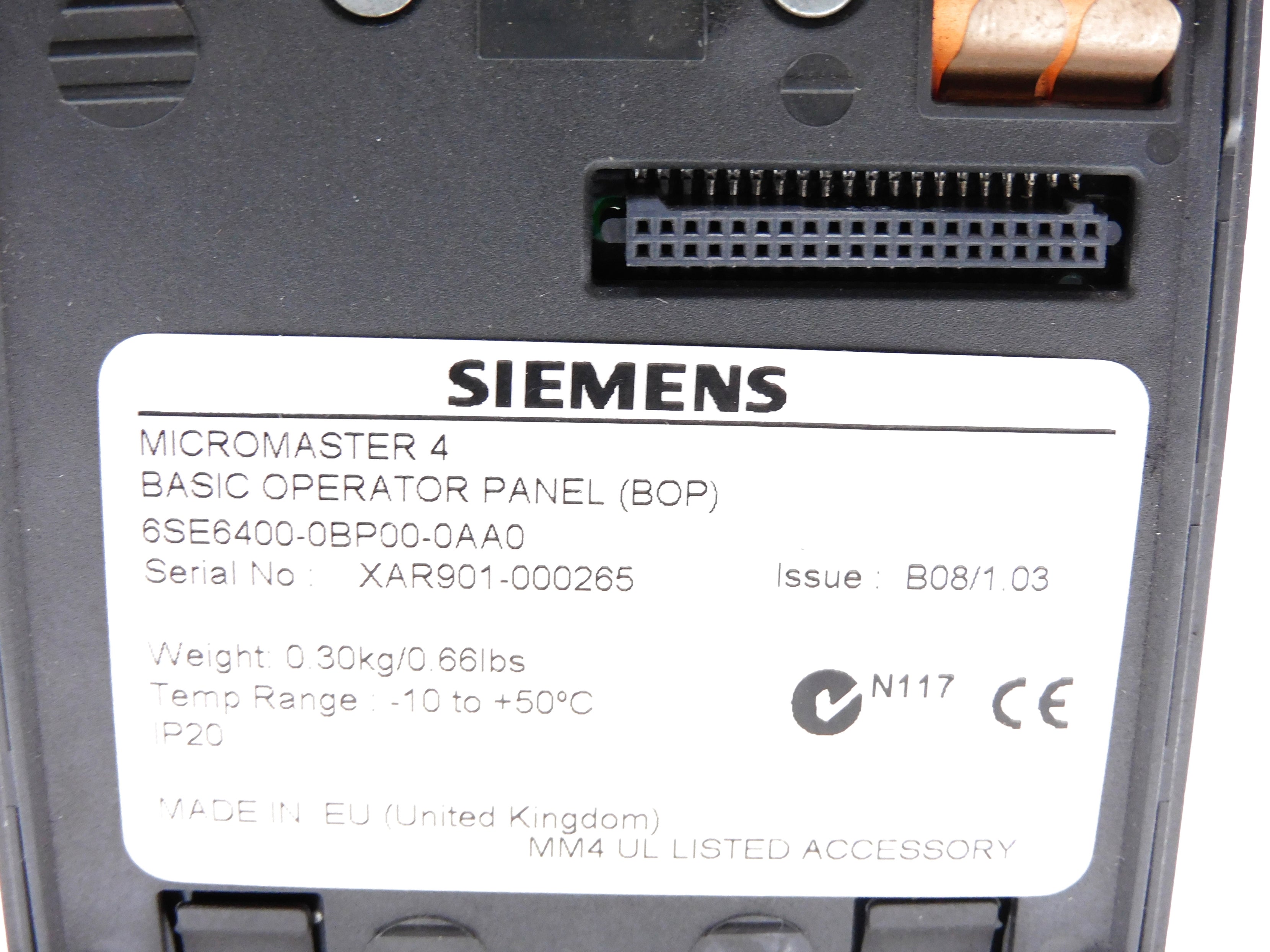 SIEMENS 6SE6400-0BP00-0AA0 UNMP