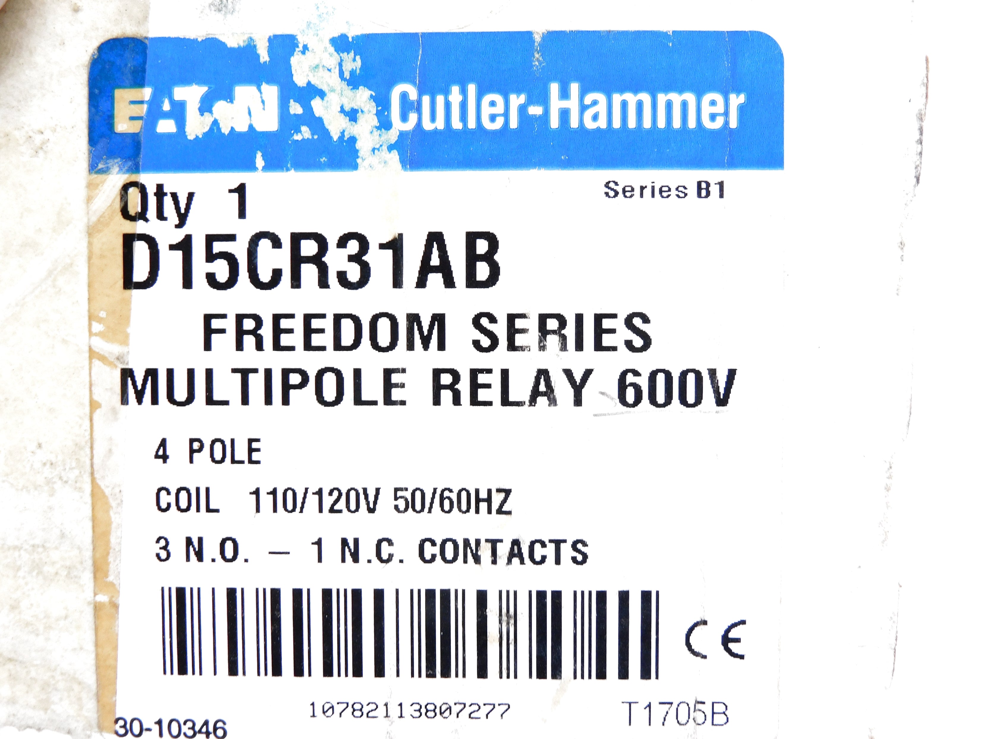 CUTLER HAMMER D15CR31AB SER. B1 110/120V 8A NSMP