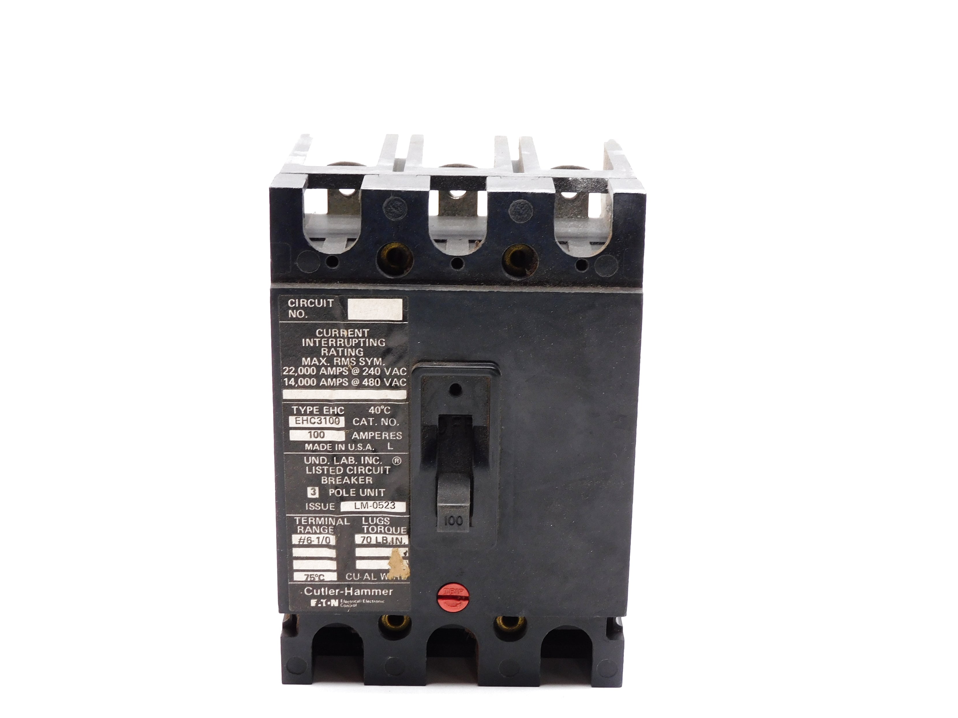 CUTLER HAMMER EHC3100 100A 240VAC UNMP