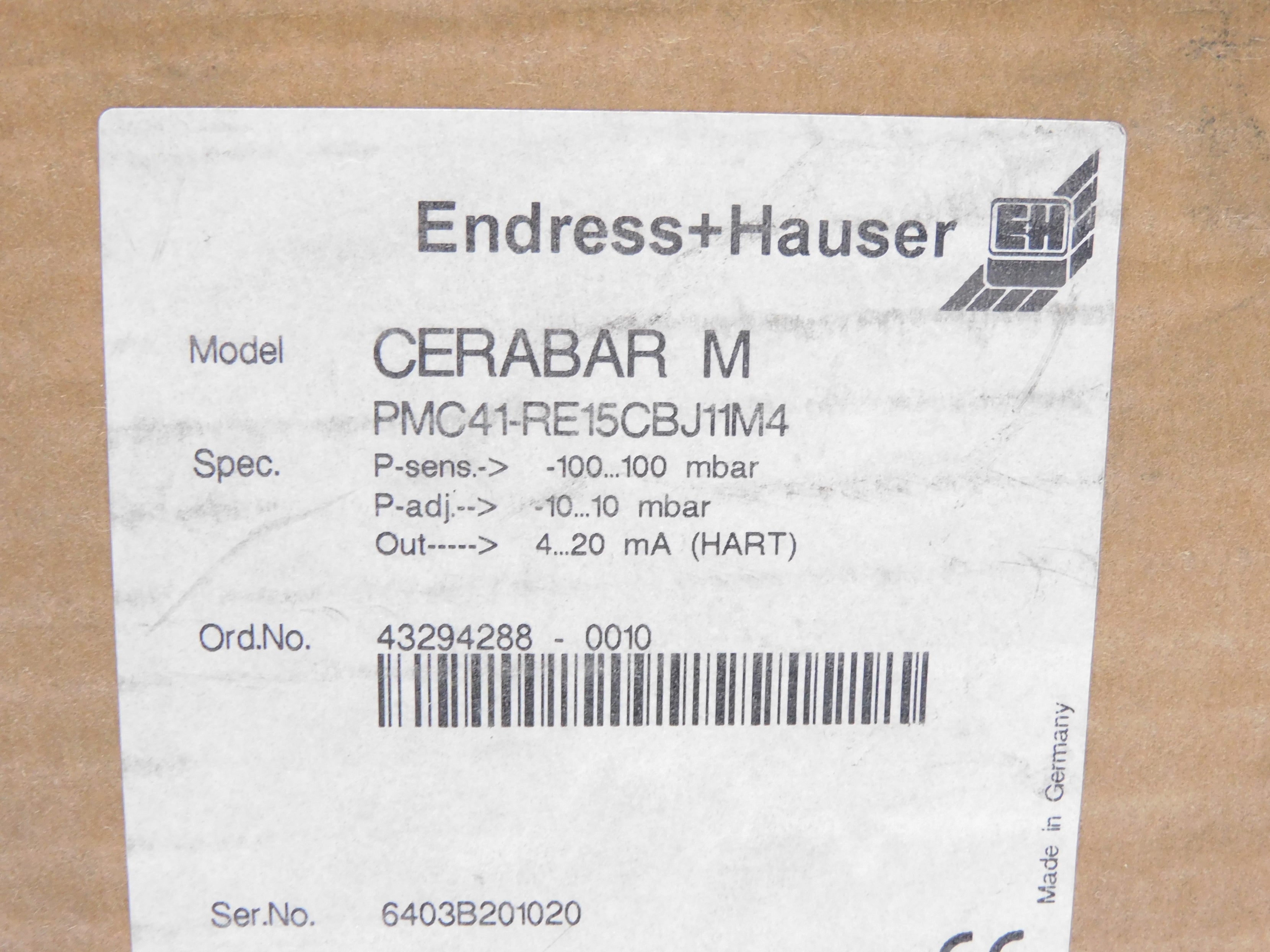 ENDRESS+HAUSER PMC41-RE15CBJ11M4 NSMP