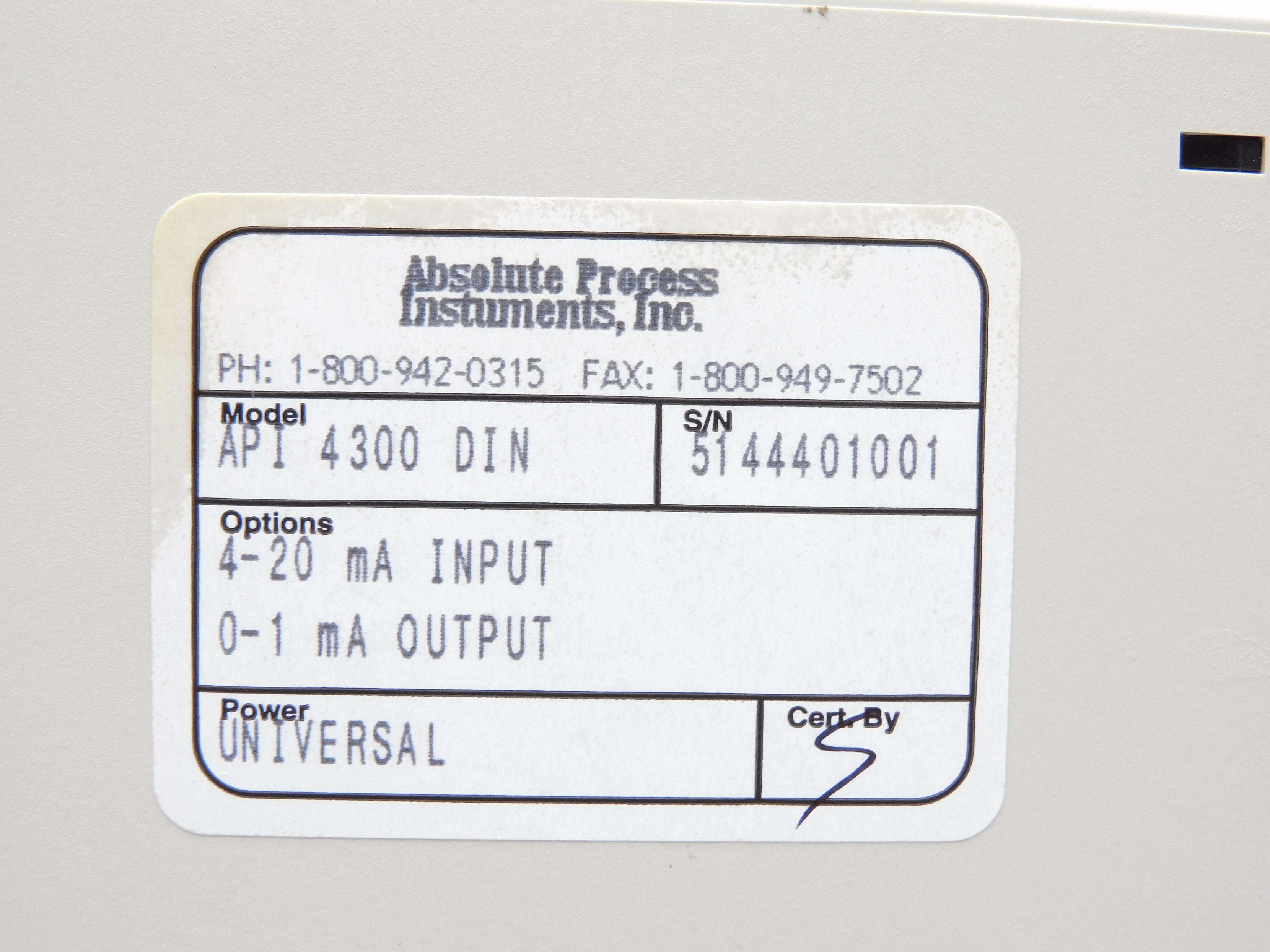API 4300DIN NSMP