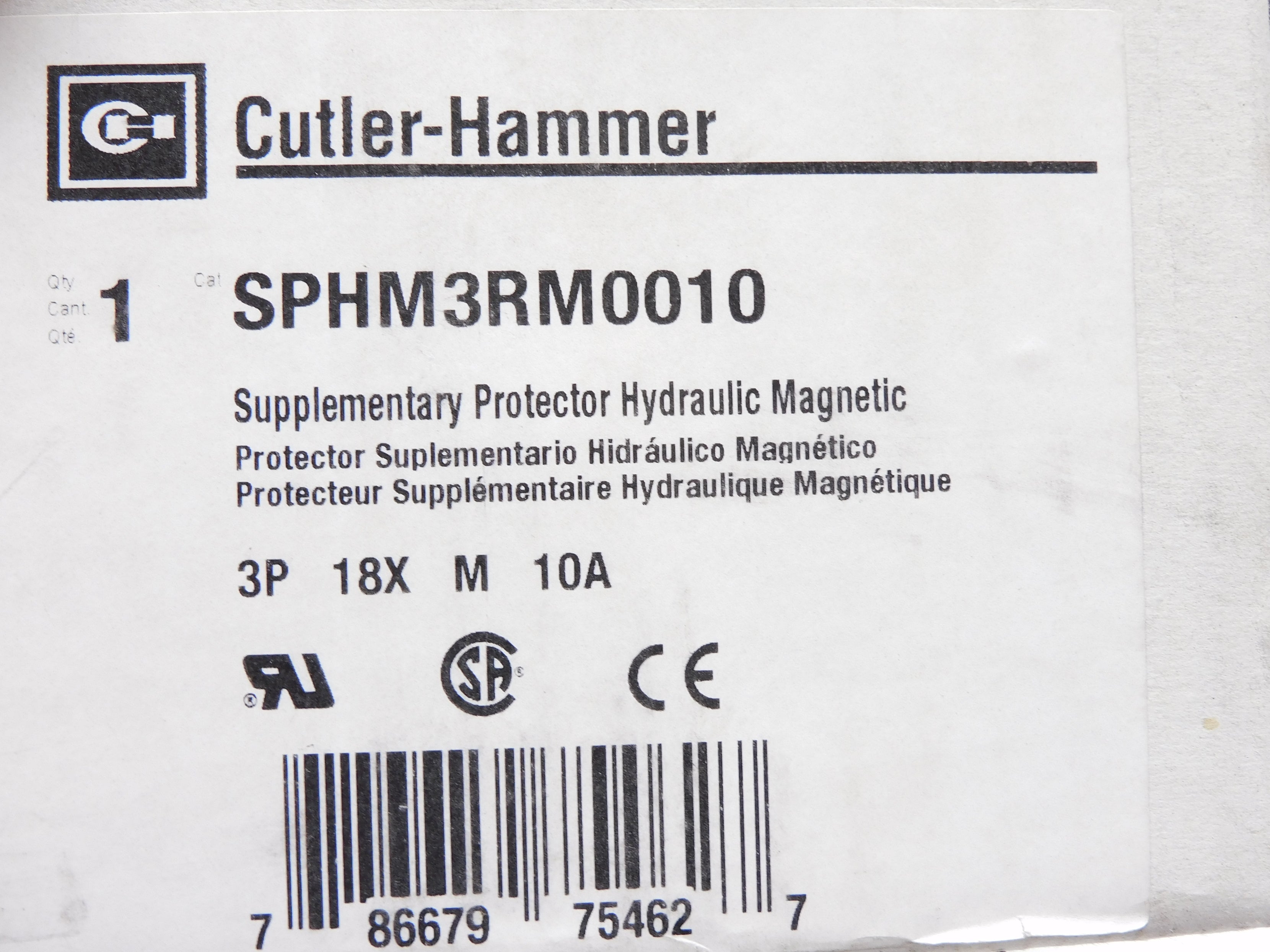 CUTLER HAMMER SPHM3RM0010 10A 277/480V NSMP