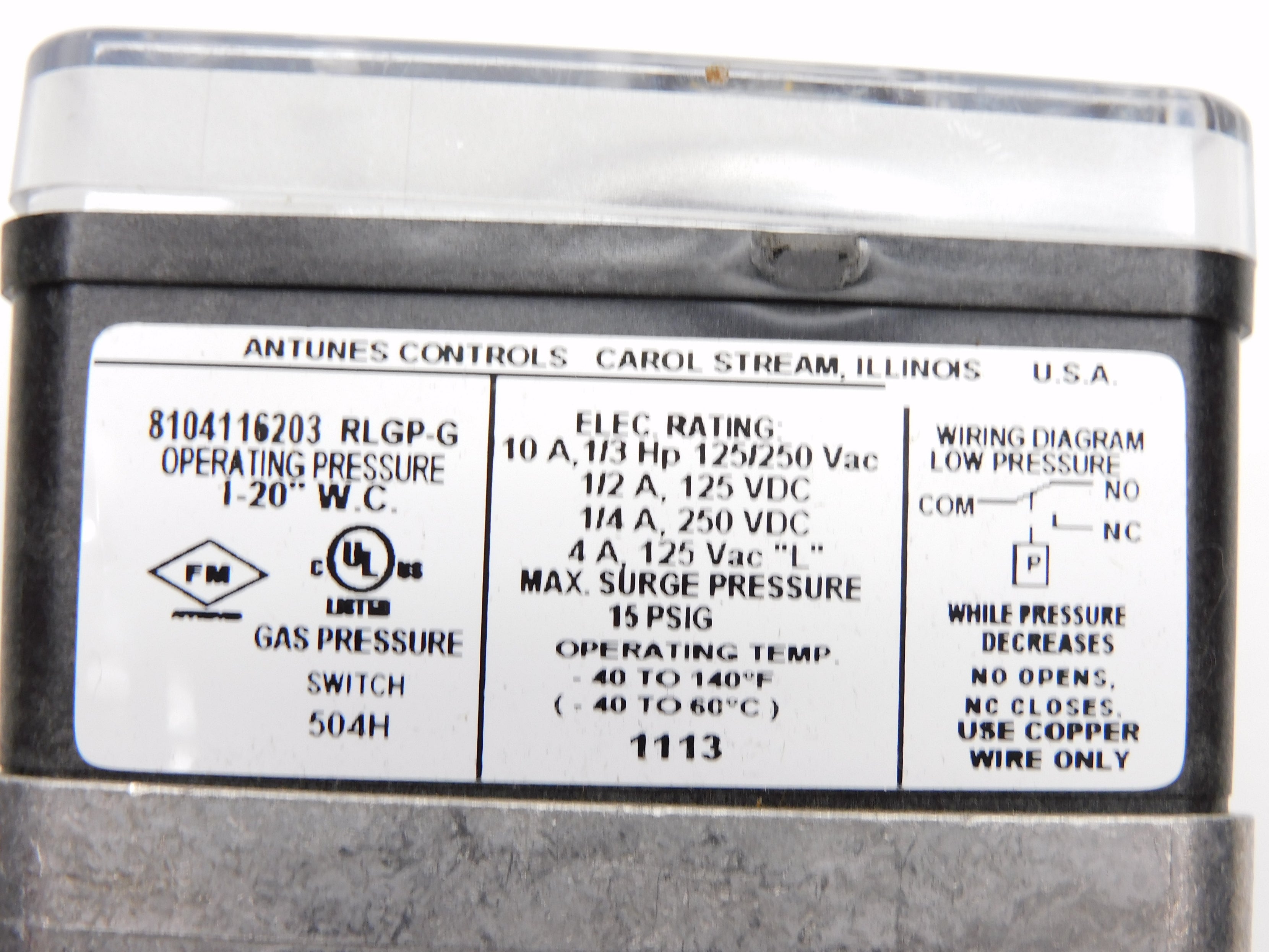 ANTUNES CONTROLS 8104116203 RLGP-G NSNP