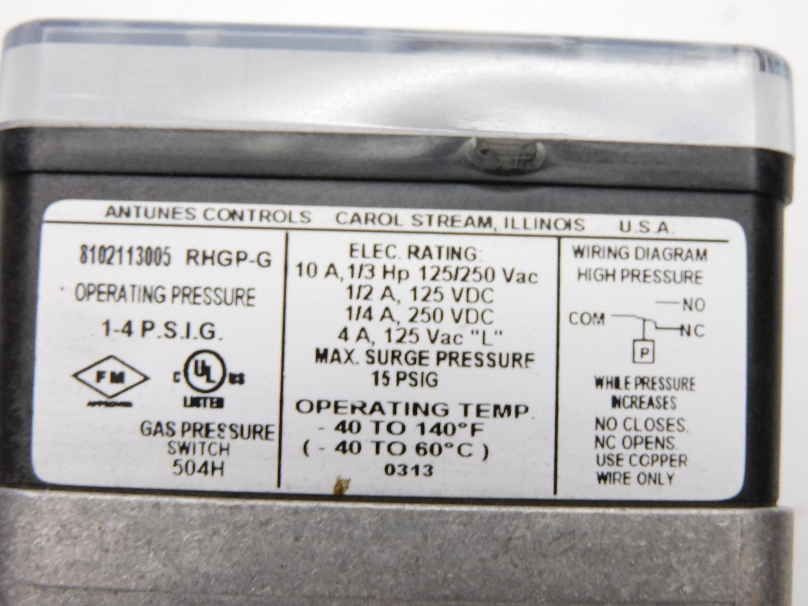 ANTUNES CONTROLS 8102113005 RHGP-G NSNP