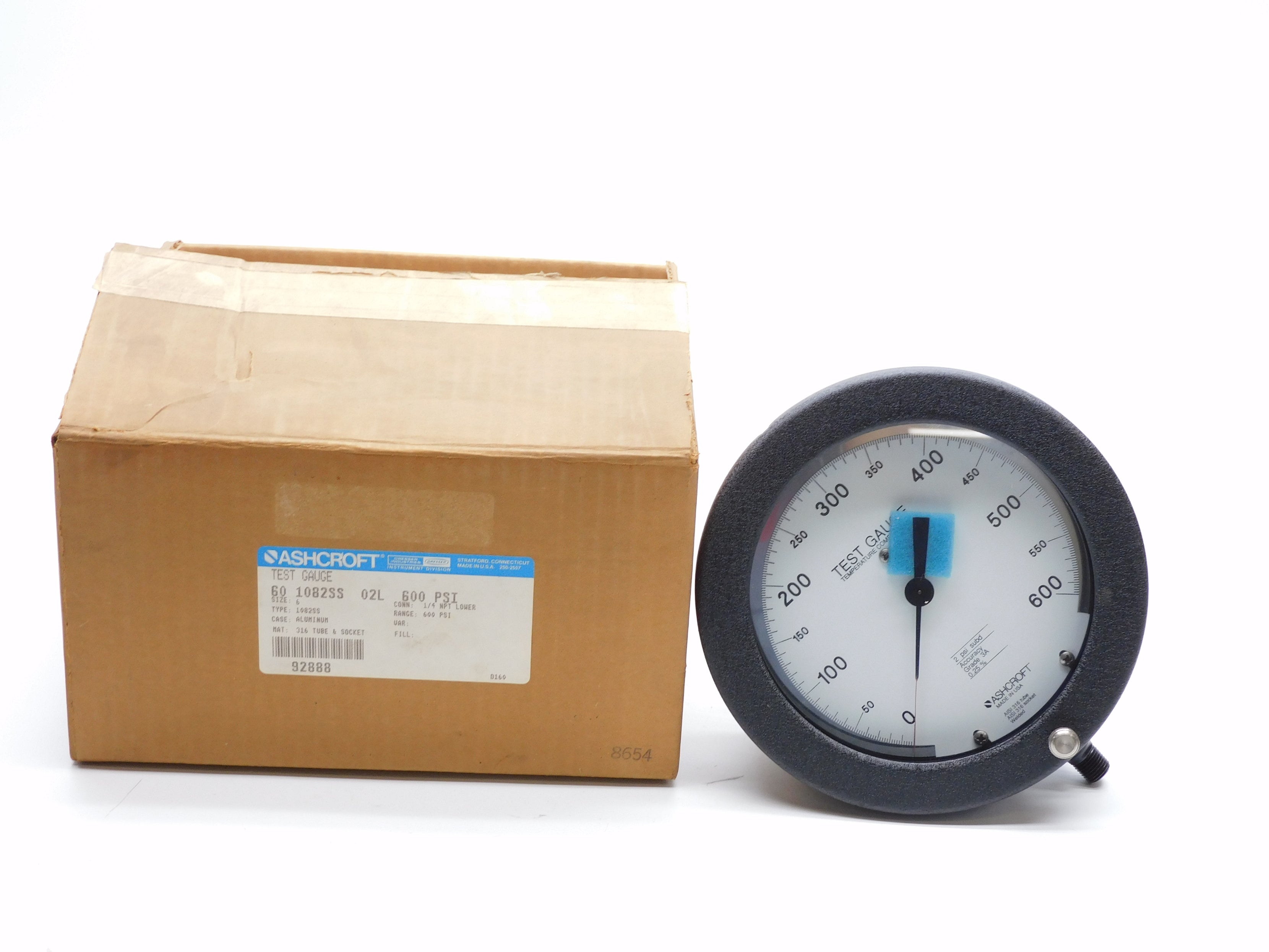 ASHCROFT 601082SS02L 0-600PSI NSMP