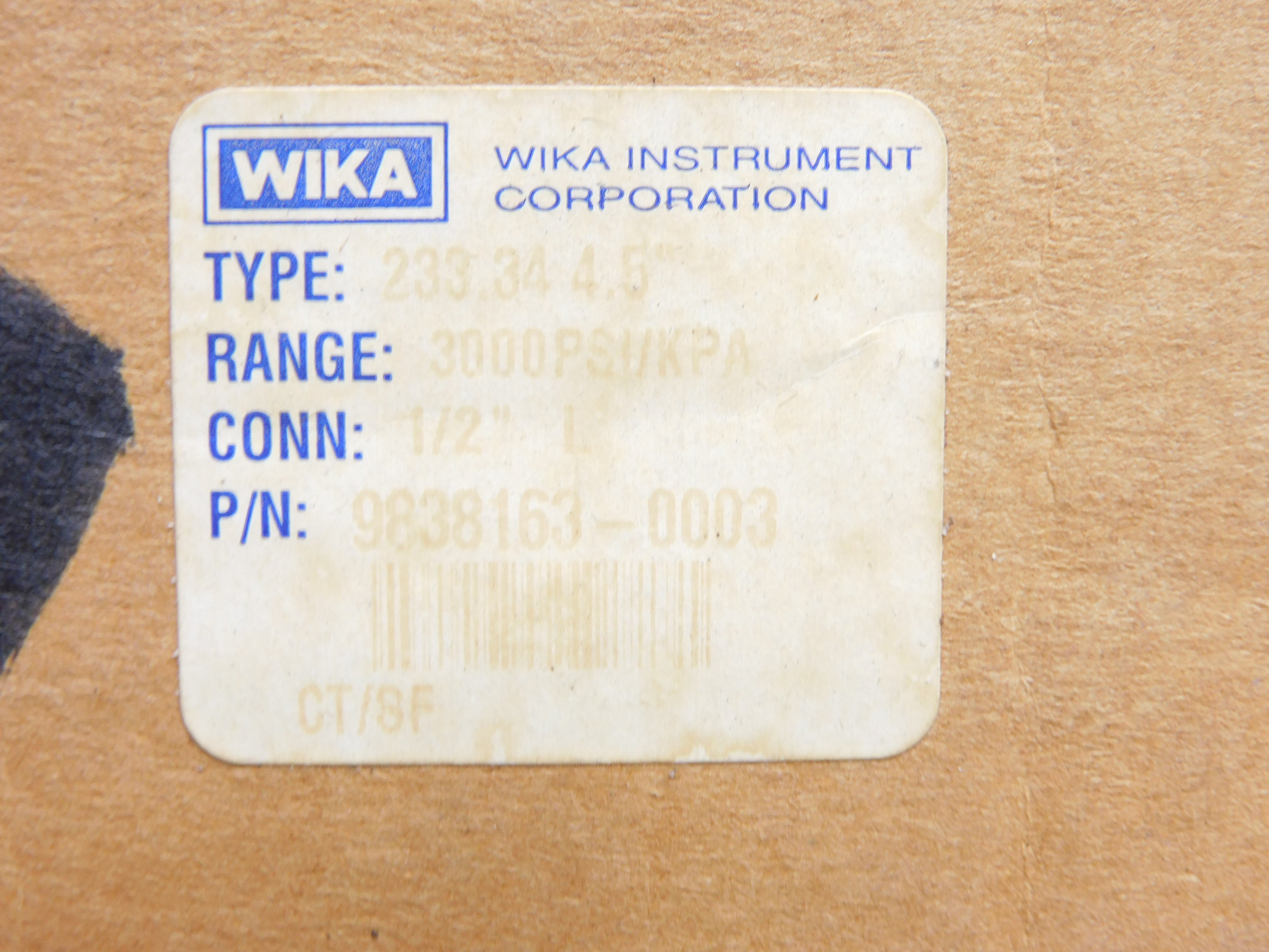 WIKA 9838163-0003 3000PSI NSMP
