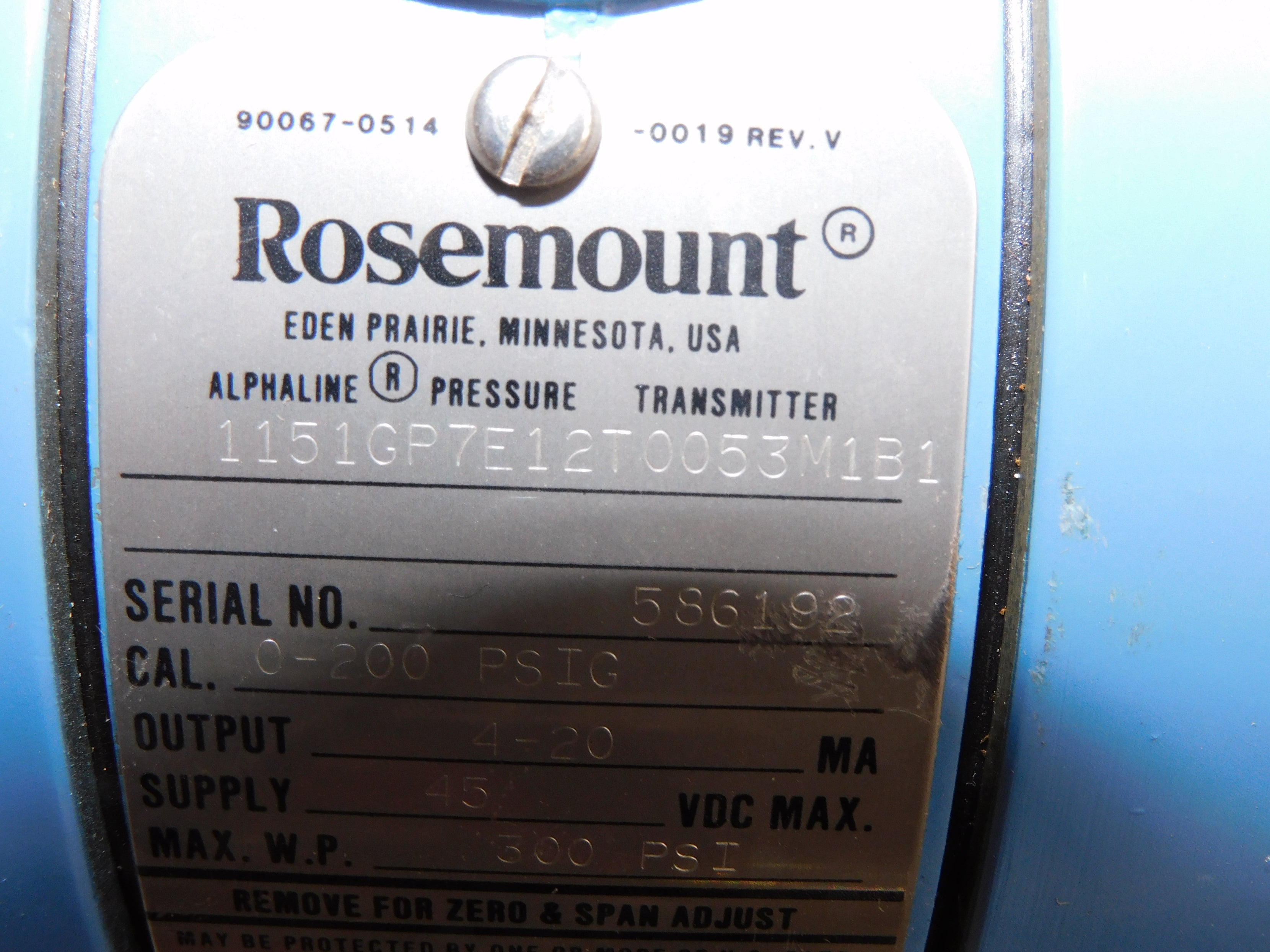 ROSEMOUNT 1151GP7E12T0053M1B1 UNMP