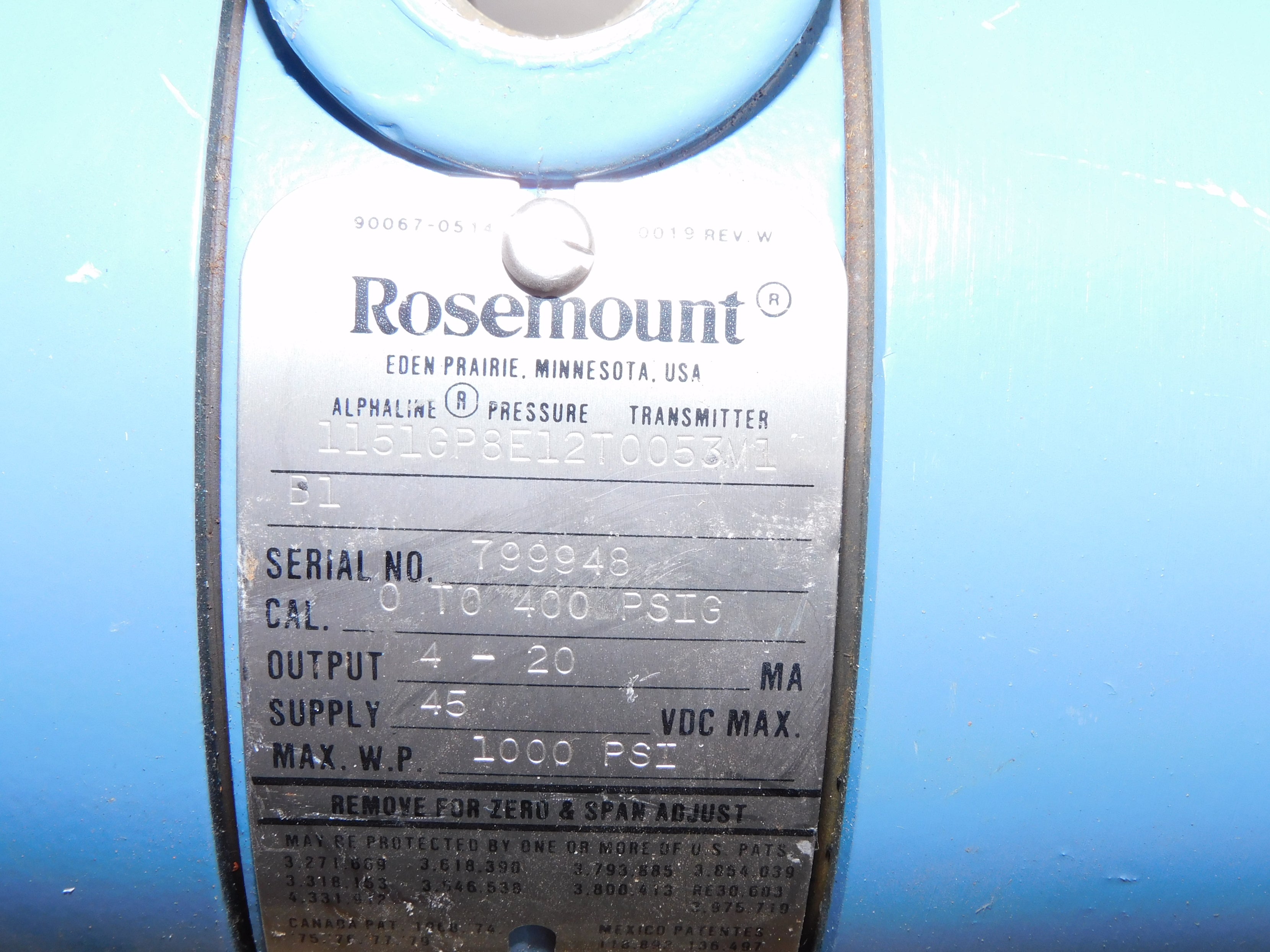 ROSEMOUNT 1151GP8E12T0053M1B1 UNMP