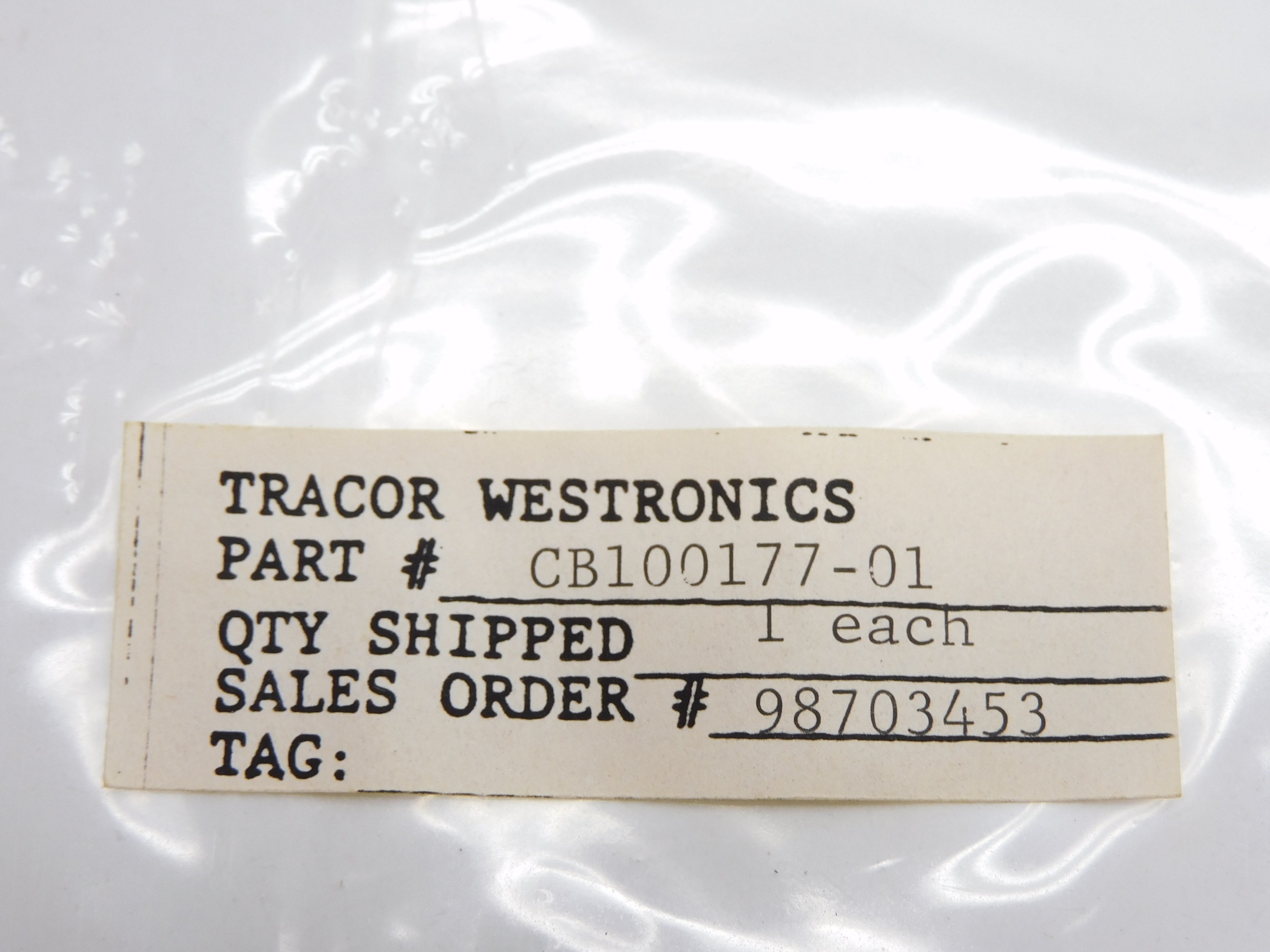 WESTRONICS CB100177-01 REV. PR2 UNMP