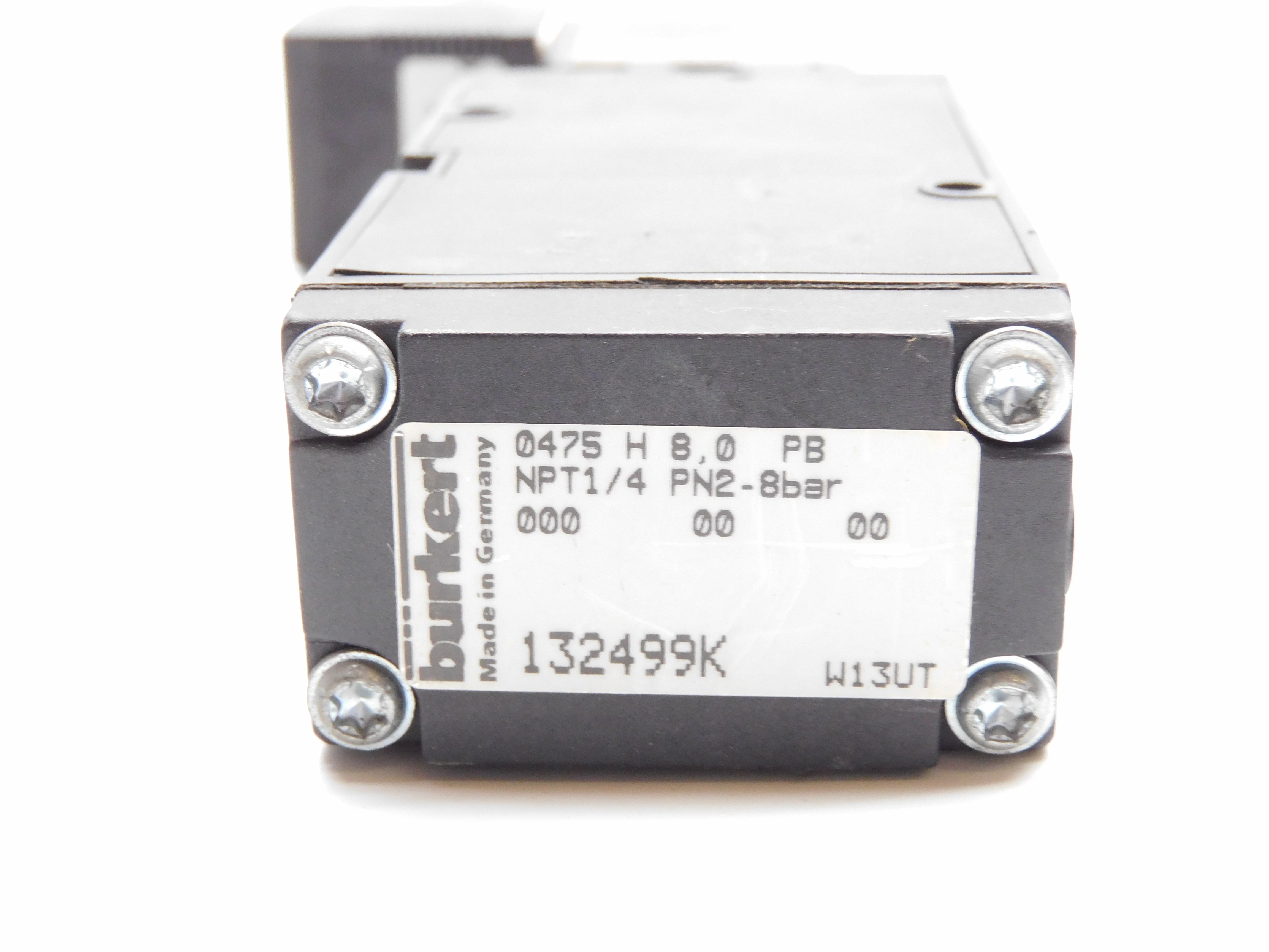 BURKERT 0475H8,0PB 0-250VAC/DC NSNP